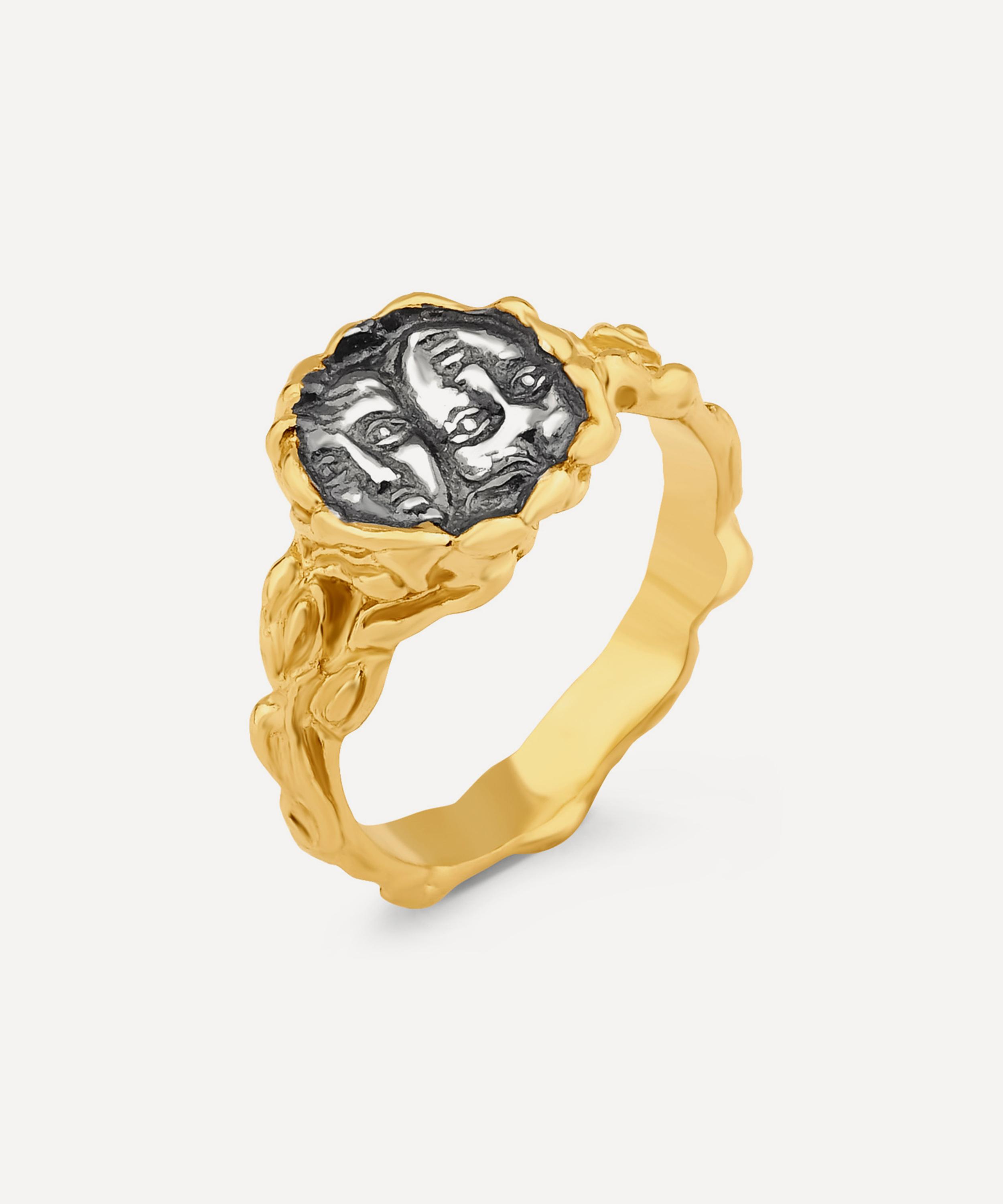 Ece London - 22ct Gold Vermeil The Faces Ring image number 0