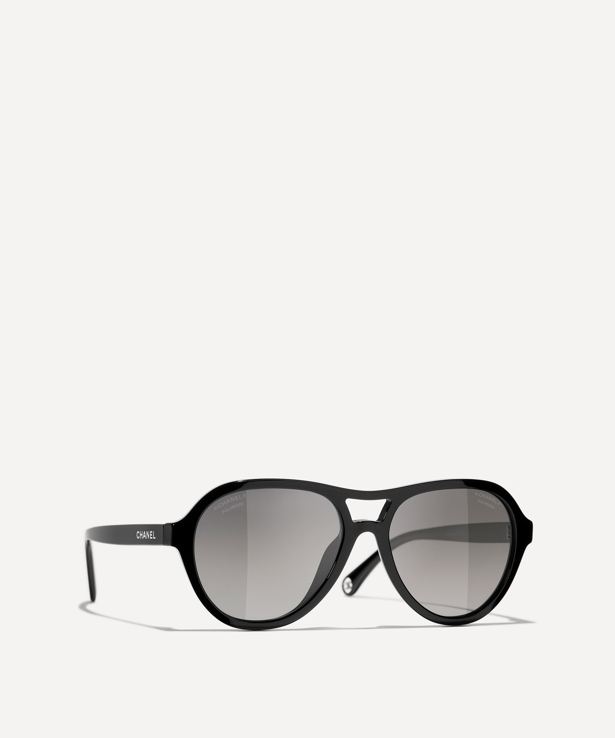 CHANEL - Black Pilot Acetate Sunglasses image number 1