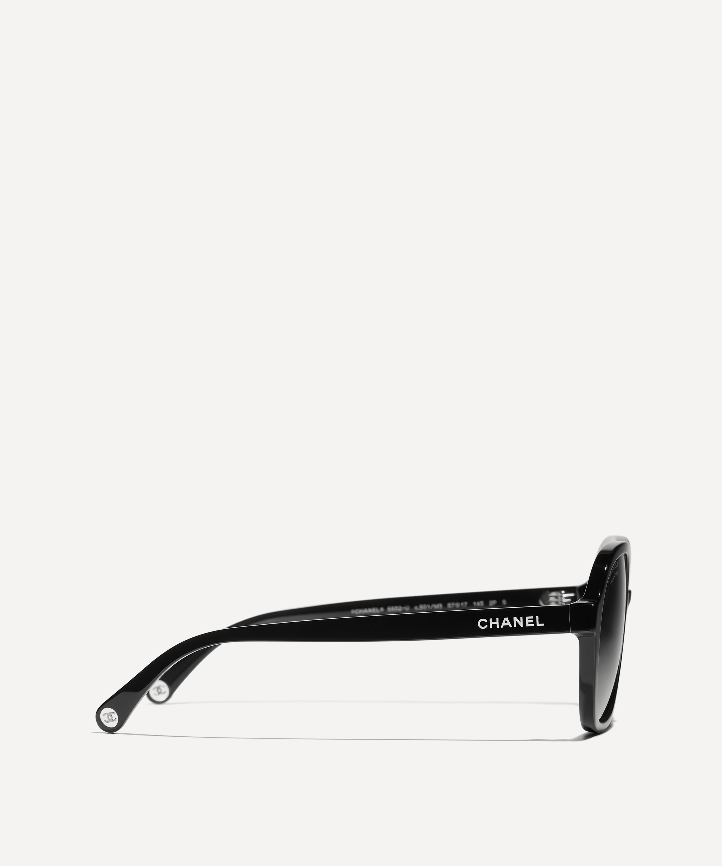 CHANEL - Black Pilot Acetate Sunglasses image number 2