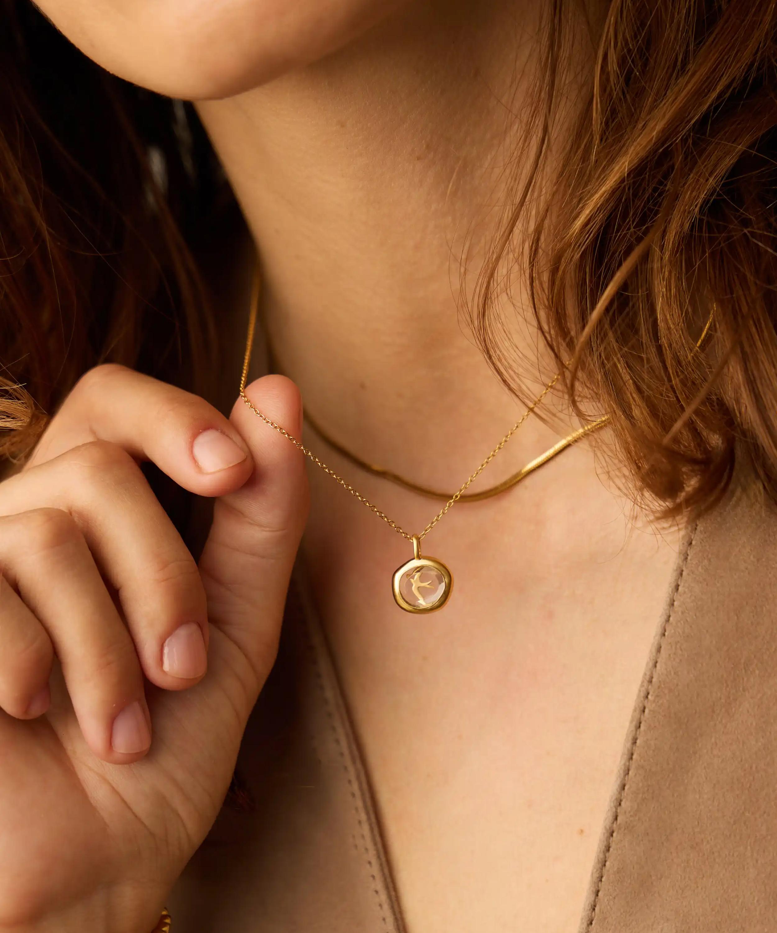 Missoma - X Harris Reed 18ct Gold-Plated Taking Flight Mini Pendant Necklace image number 1