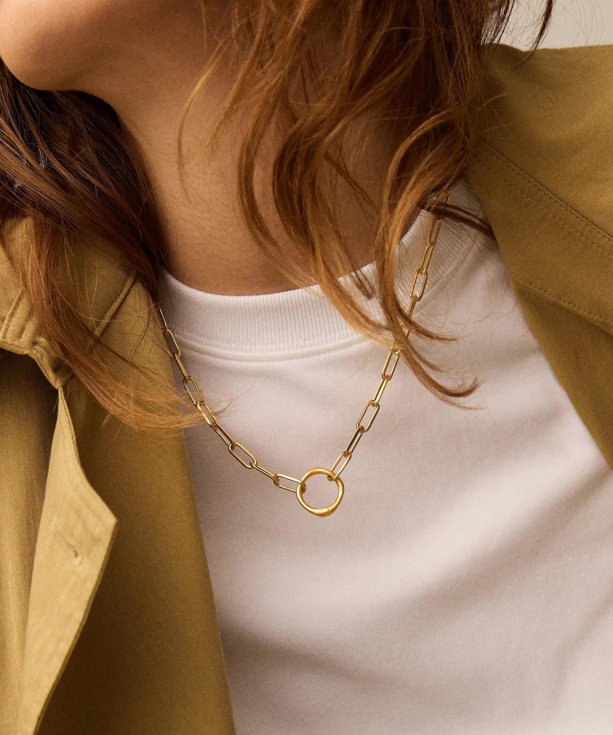 Missoma - X Harris Reed 18ct Gold-Plated Interlinked Chain Necklace image number 1