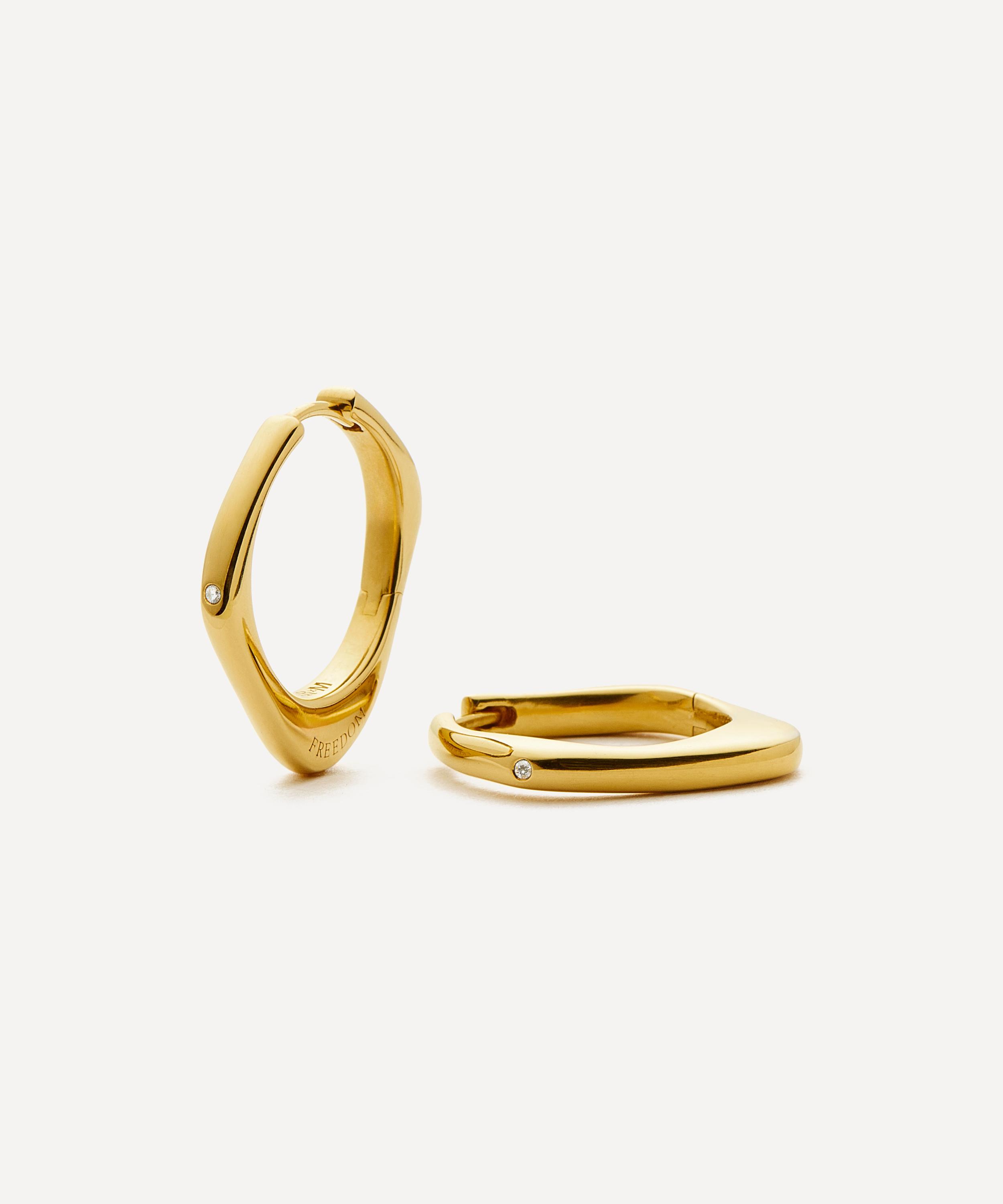 Missoma - X Harris Reed 18ct Gold-Plated Fearless Medium Hoop Earrings image number 0