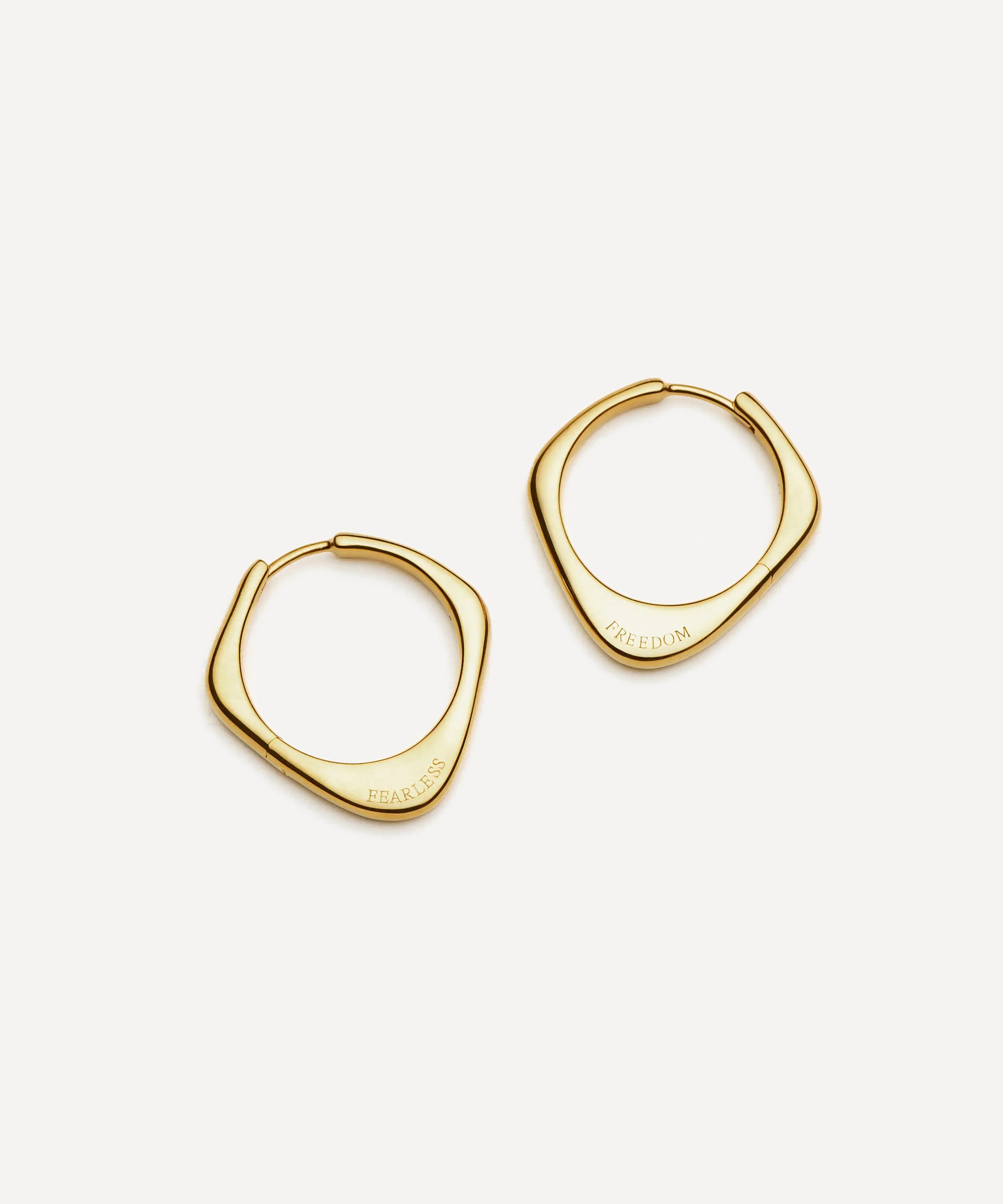 Missoma - X Harris Reed 18ct Gold-Plated Fearless Medium Hoop Earrings image number 2