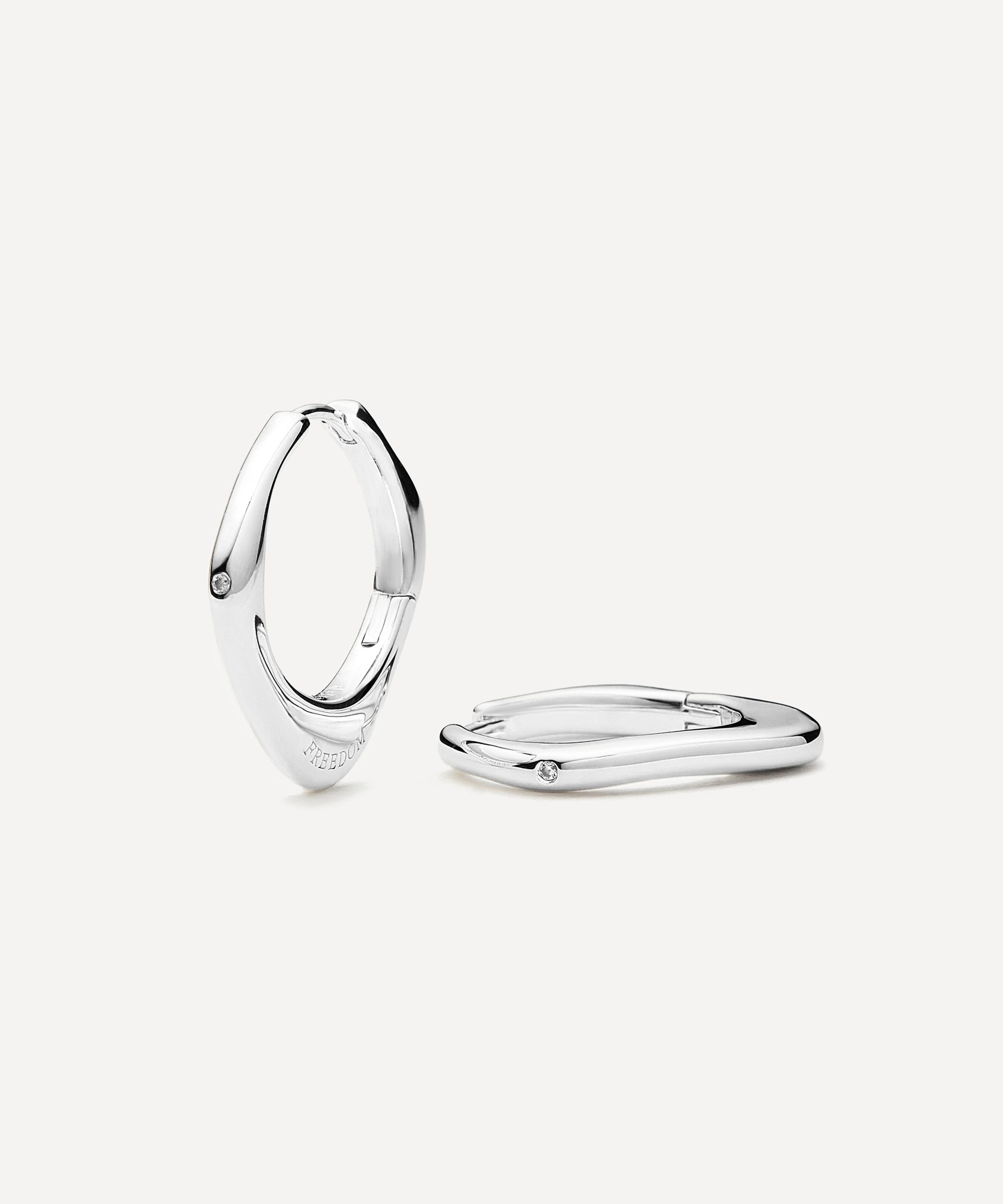 Missoma - X Harris Reed Silver-Plated Fearless Medium Hoop Earrings image number 0