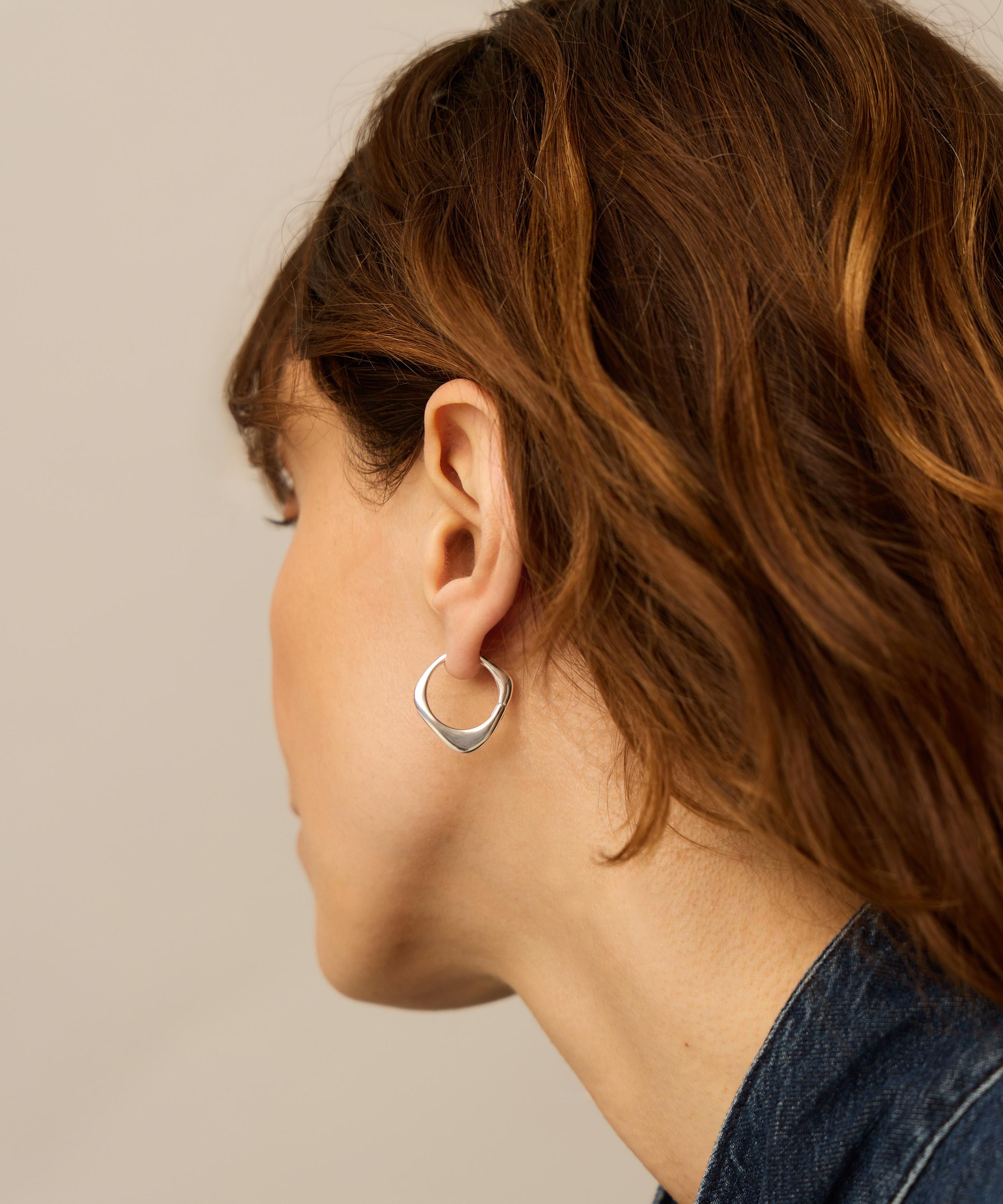 Missoma - X Harris Reed Silver-Plated Fearless Medium Hoop Earrings image number 1