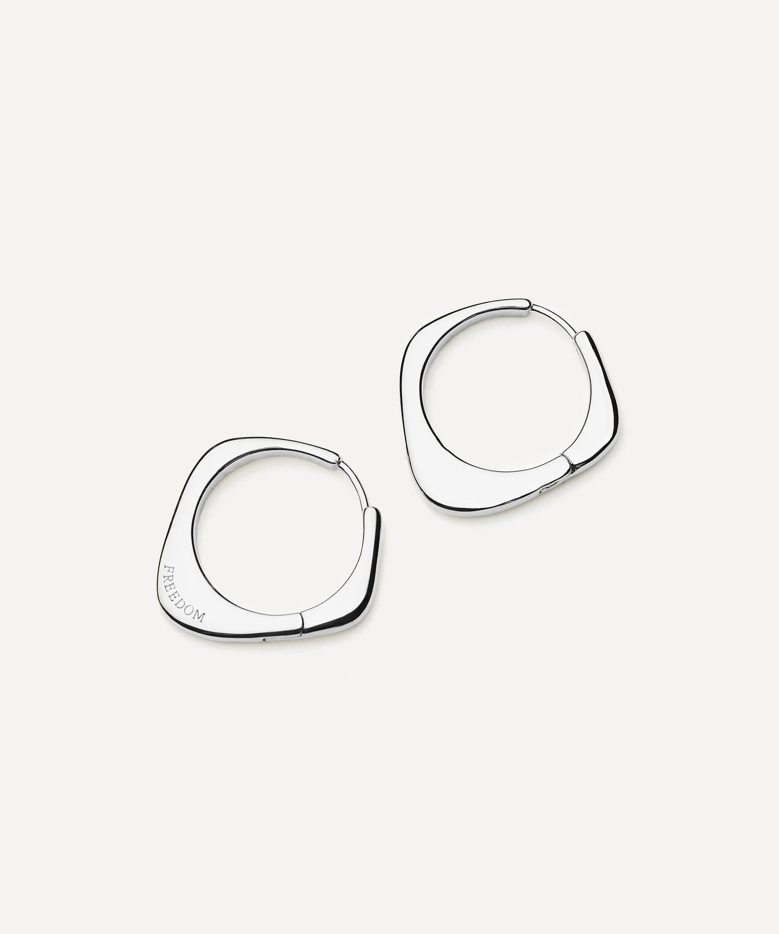 Missoma X Harris Reed Silver-Plated Fearless Medium Hoop Earrings