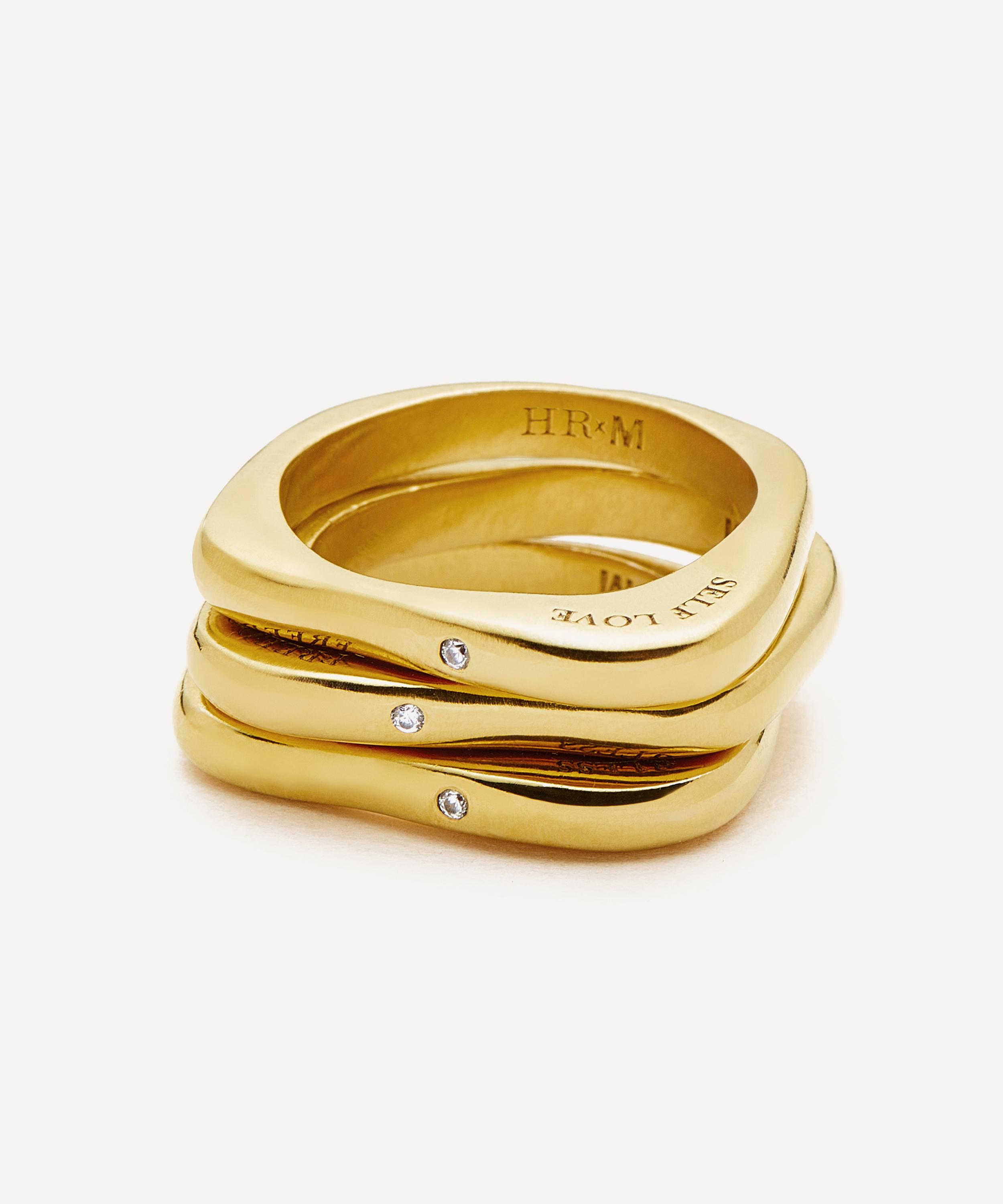 Missoma - X Harris Reed 18ct Gold-Plated Self-Love Stacking Rings image number 0