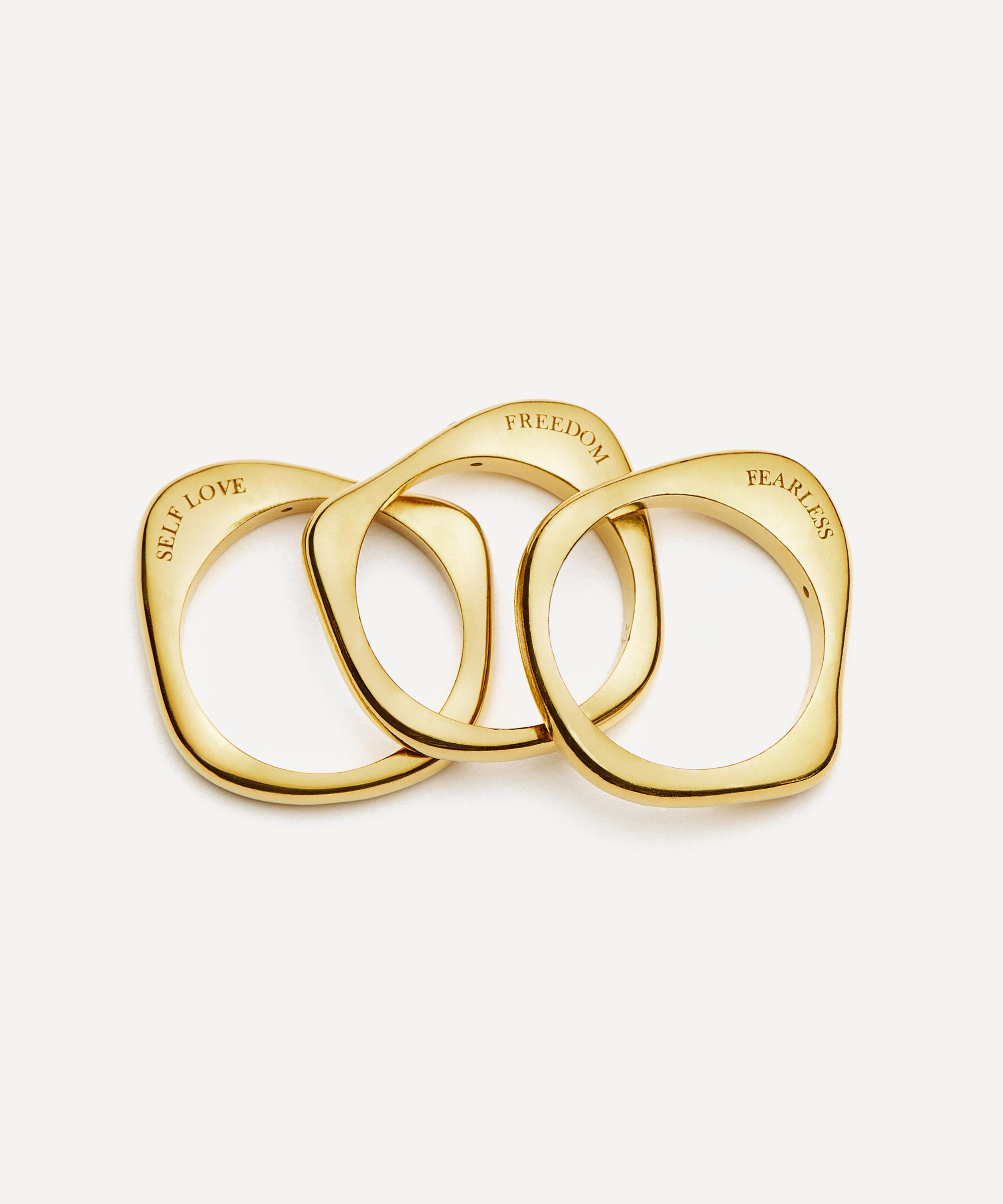 Missoma - X Harris Reed 18ct Gold-Plated Self-Love Stacking Rings image number 2