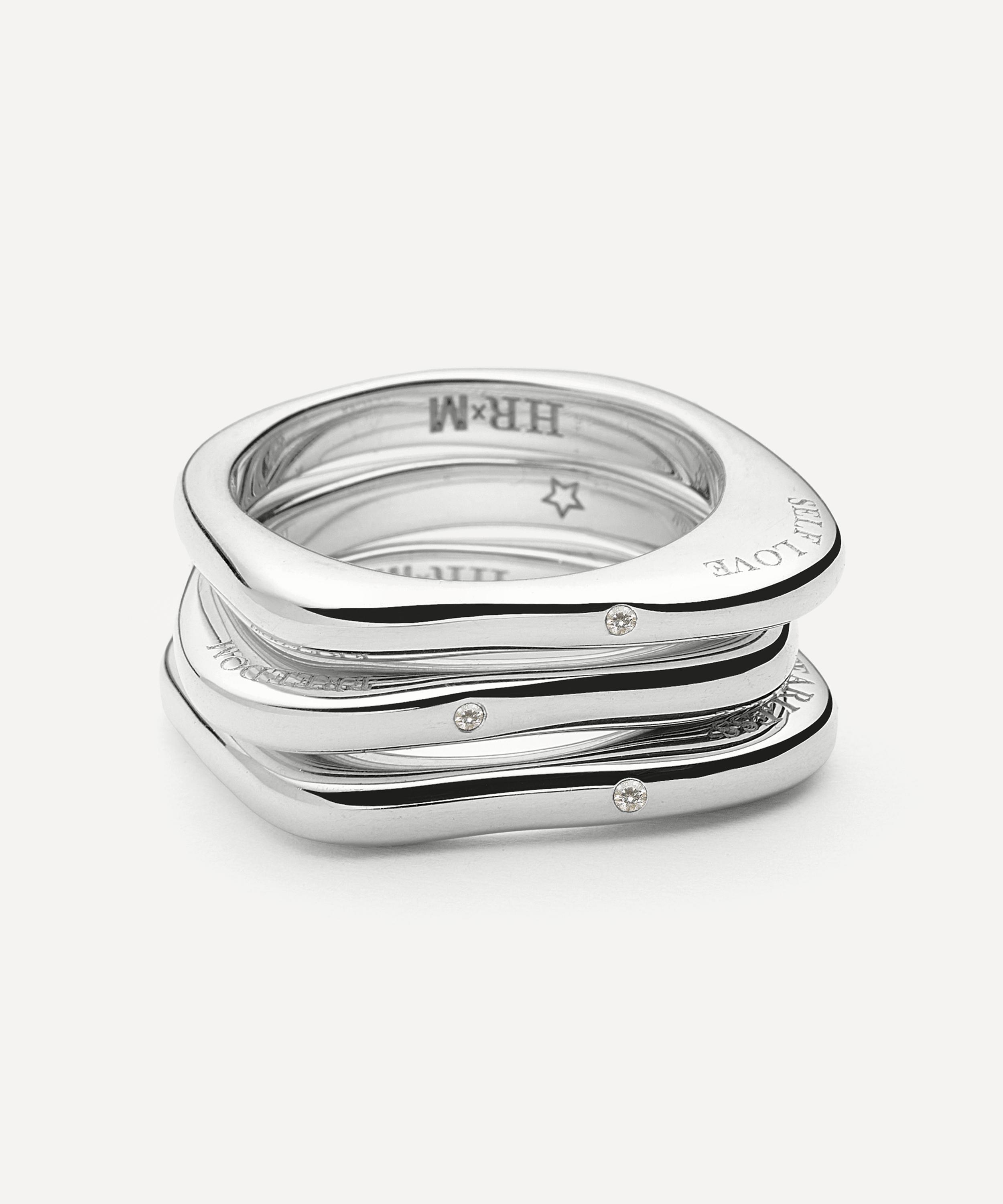 Missoma - X Harris Reed Silver-Plated Self-Love Stacking Rings image number 0