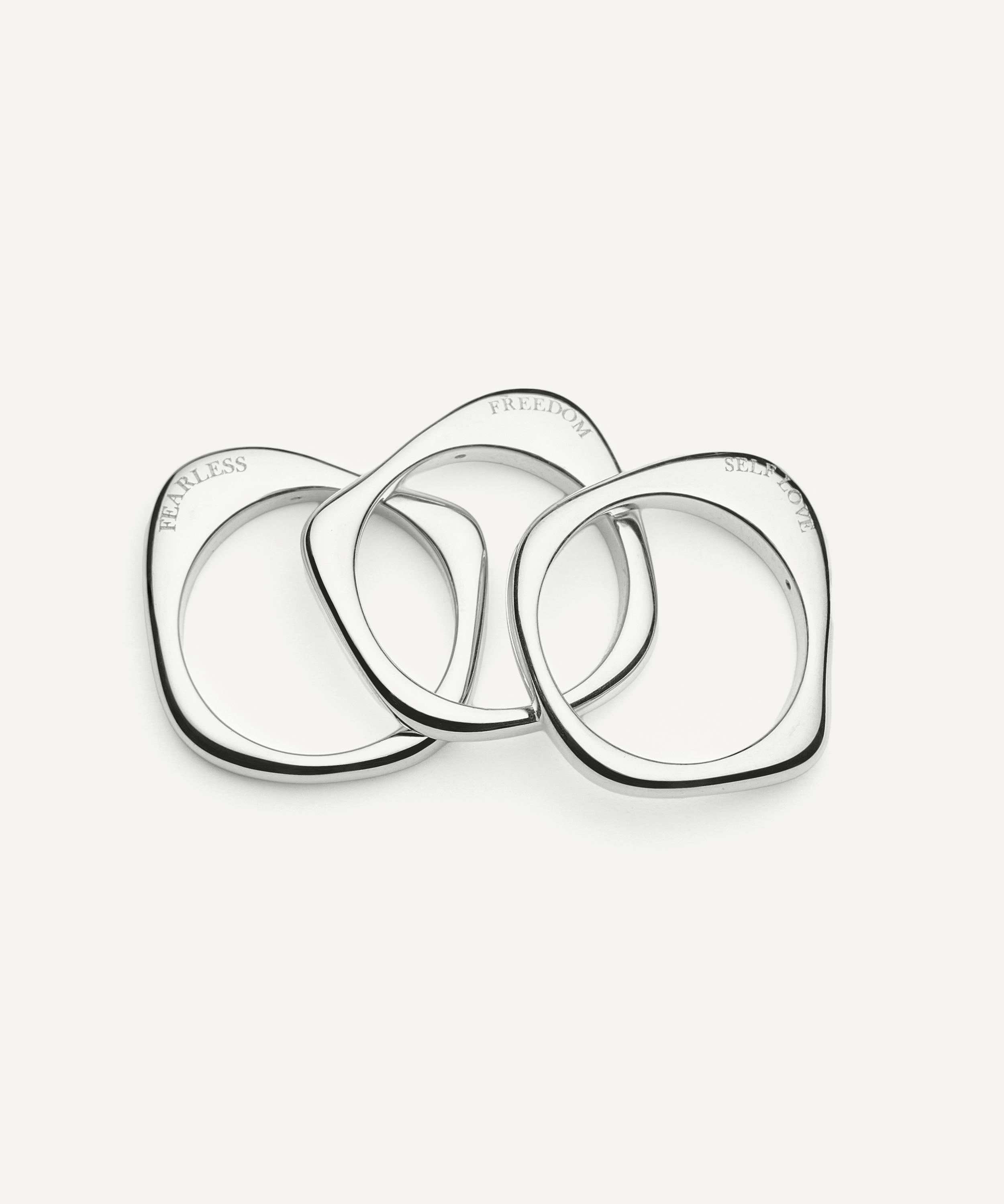 Missoma - X Harris Reed Silver-Plated Self-Love Stacking Rings image number 2