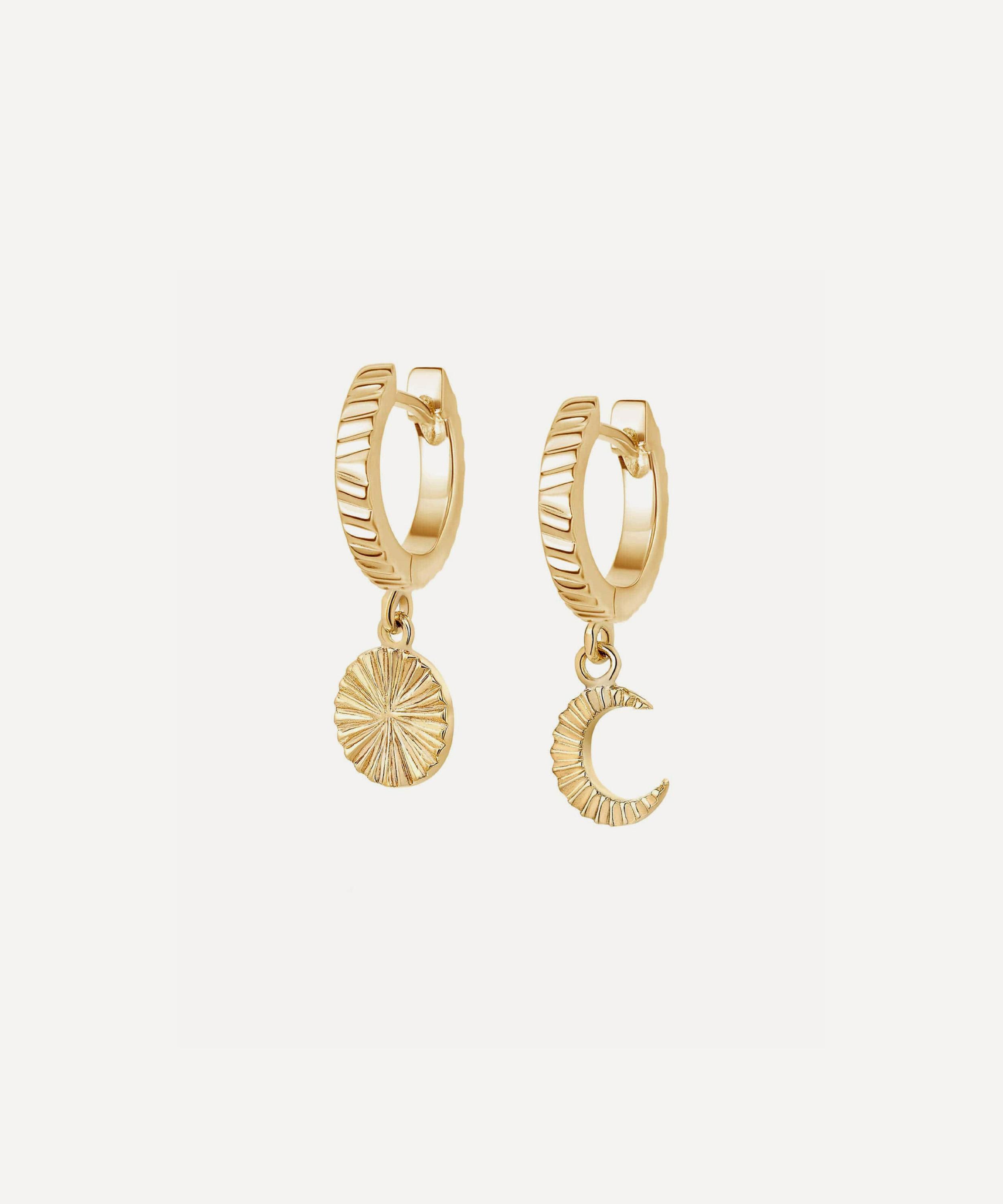 Daisy London - 18ct Gold-Plated Est&eacute;e Lalonde Luna Huggie Hoop Earrings image number 0