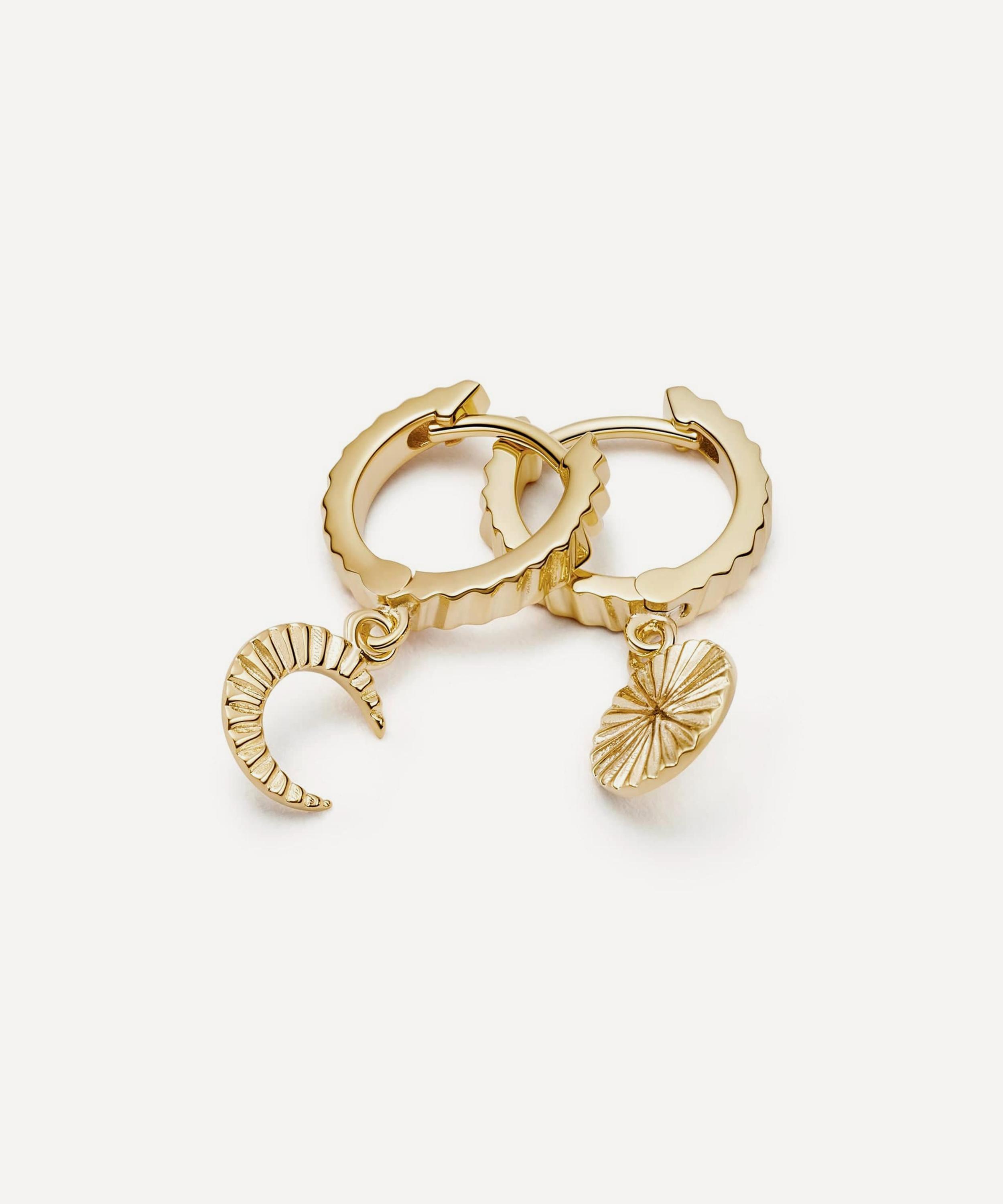 Daisy London - 18ct Gold-Plated Est&eacute;e Lalonde Luna Huggie Hoop Earrings image number 2