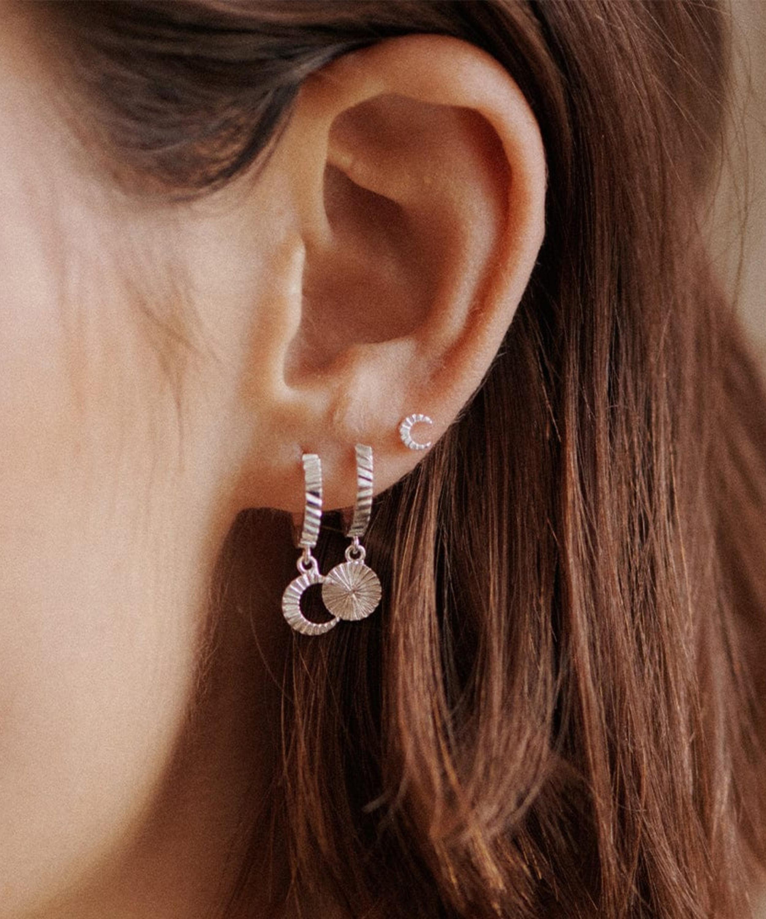 Daisy London - Sterling Silver Est&eacute;e Lalonde Luna Huggie Hoop Earrings image number 1