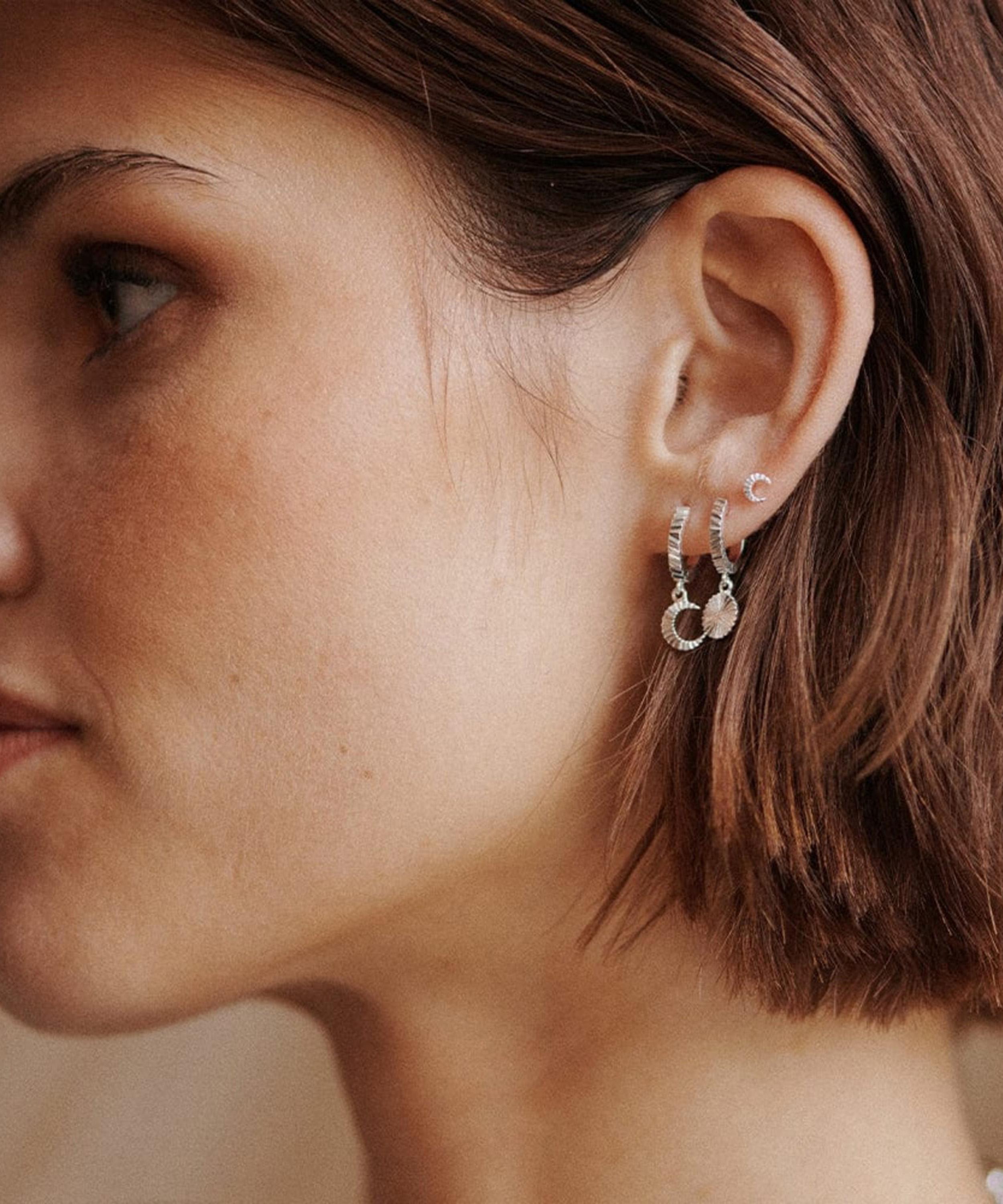 Daisy London - Sterling Silver Est&eacute;e Lalonde Luna Huggie Hoop Earrings image number 2