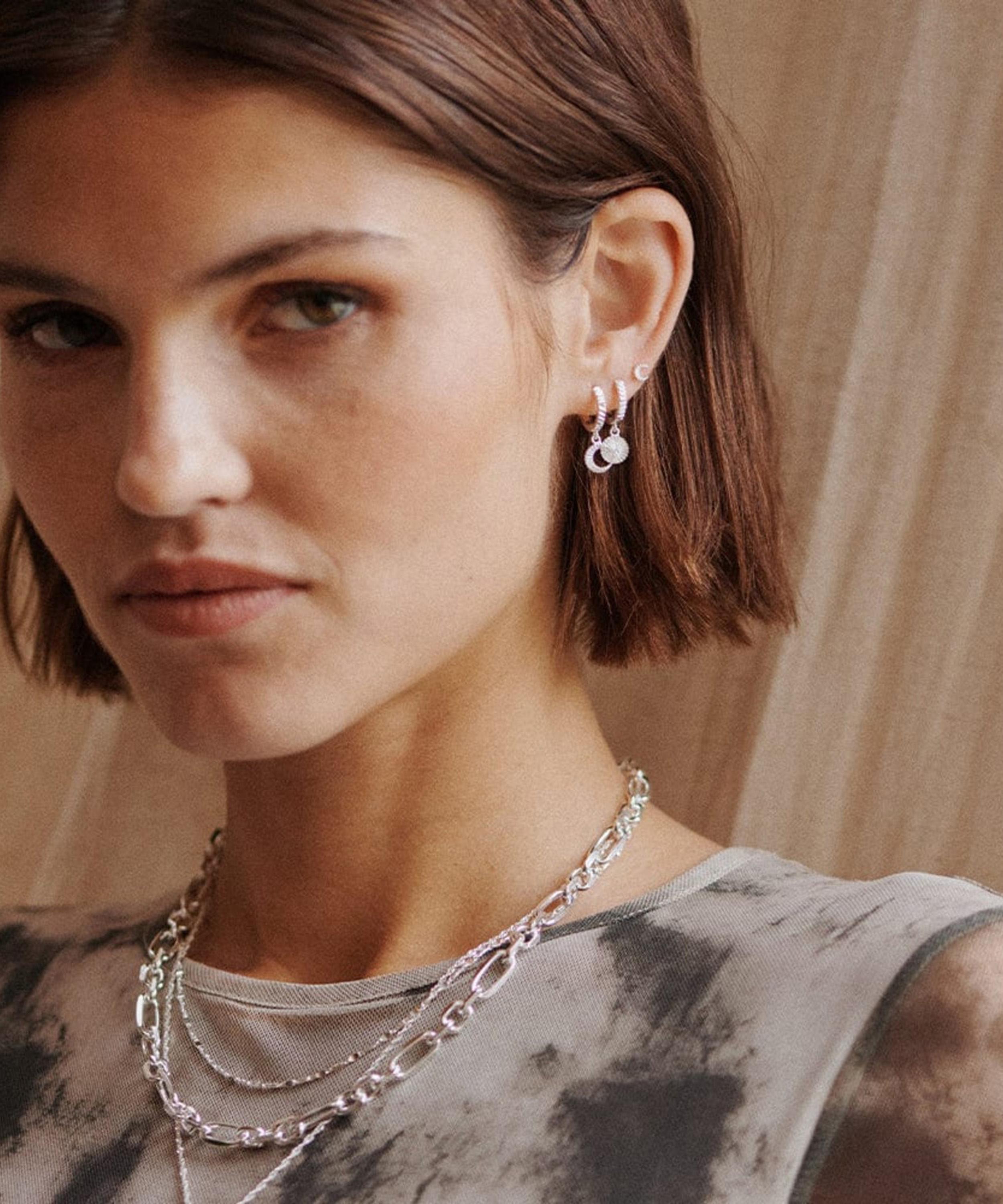 Daisy London - Sterling Silver Est&eacute;e Lalonde Luna Huggie Hoop Earrings image number 3