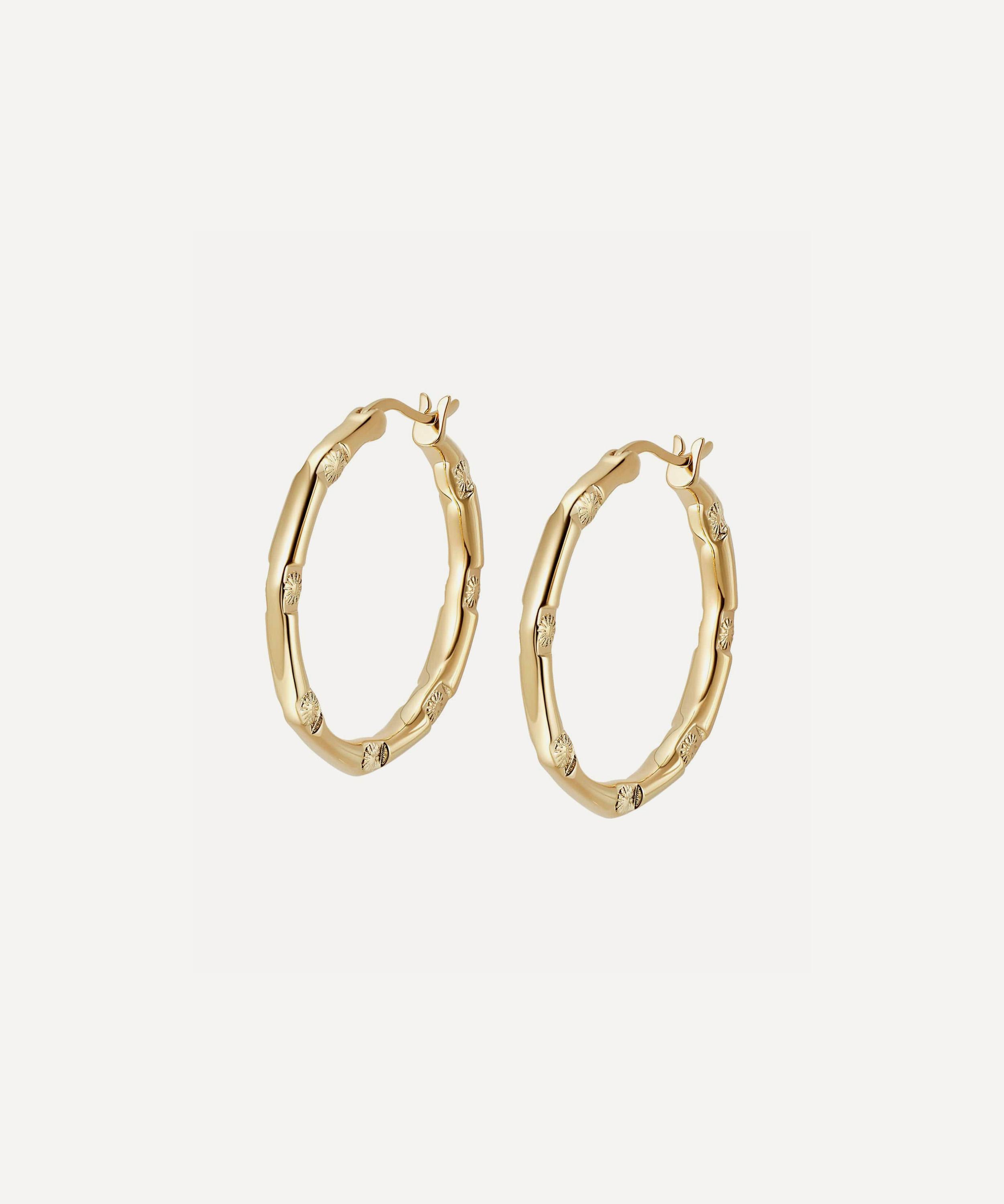 Daisy London - 18ct Gold-Plated Est&eacute;e Lalonde Goddess Glow Hoop Earrings image number 0
