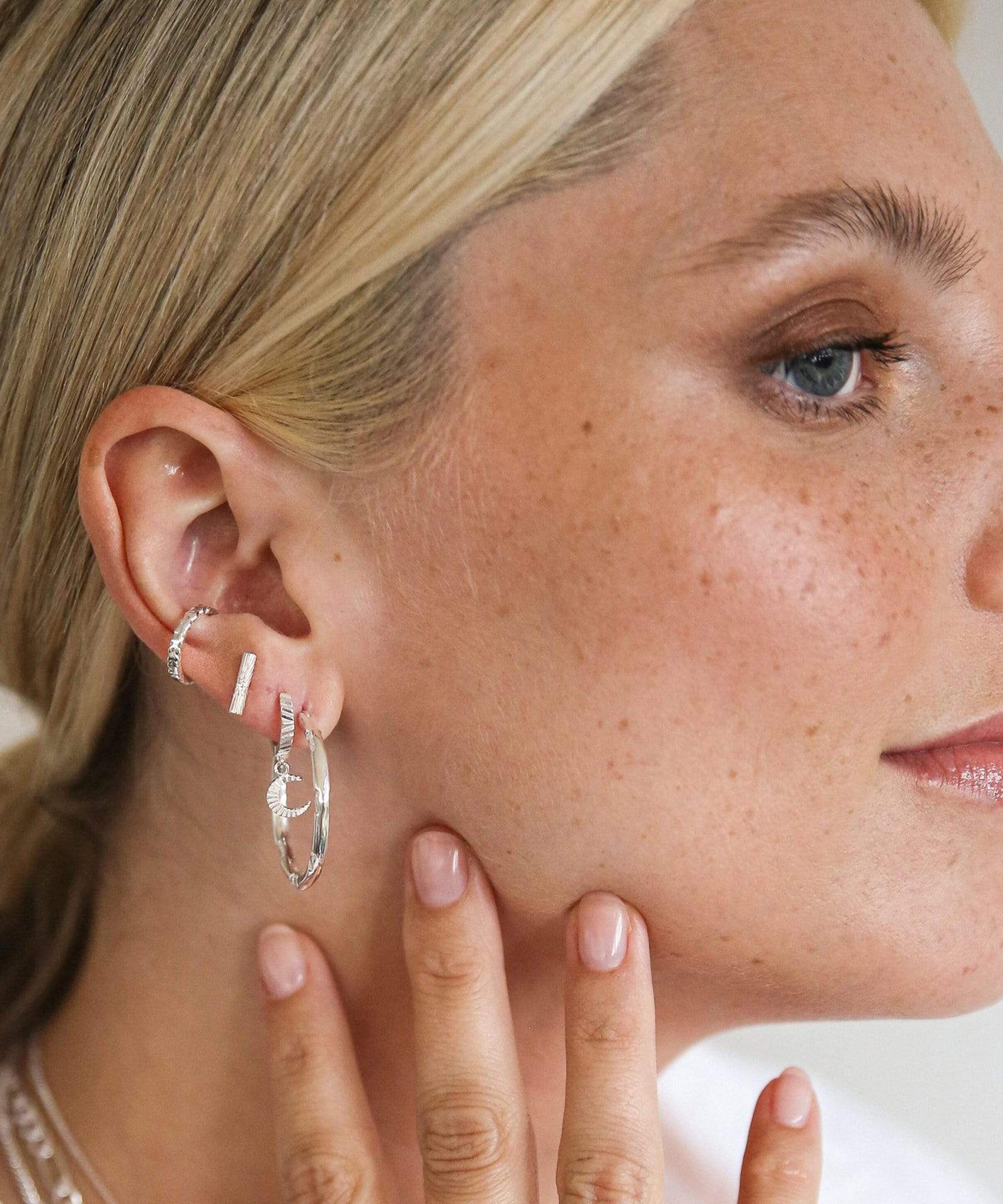 Daisy London - Sterling Silver Est&eacute;e Lalonde Goddess Glow Hoop Earrings image number 1