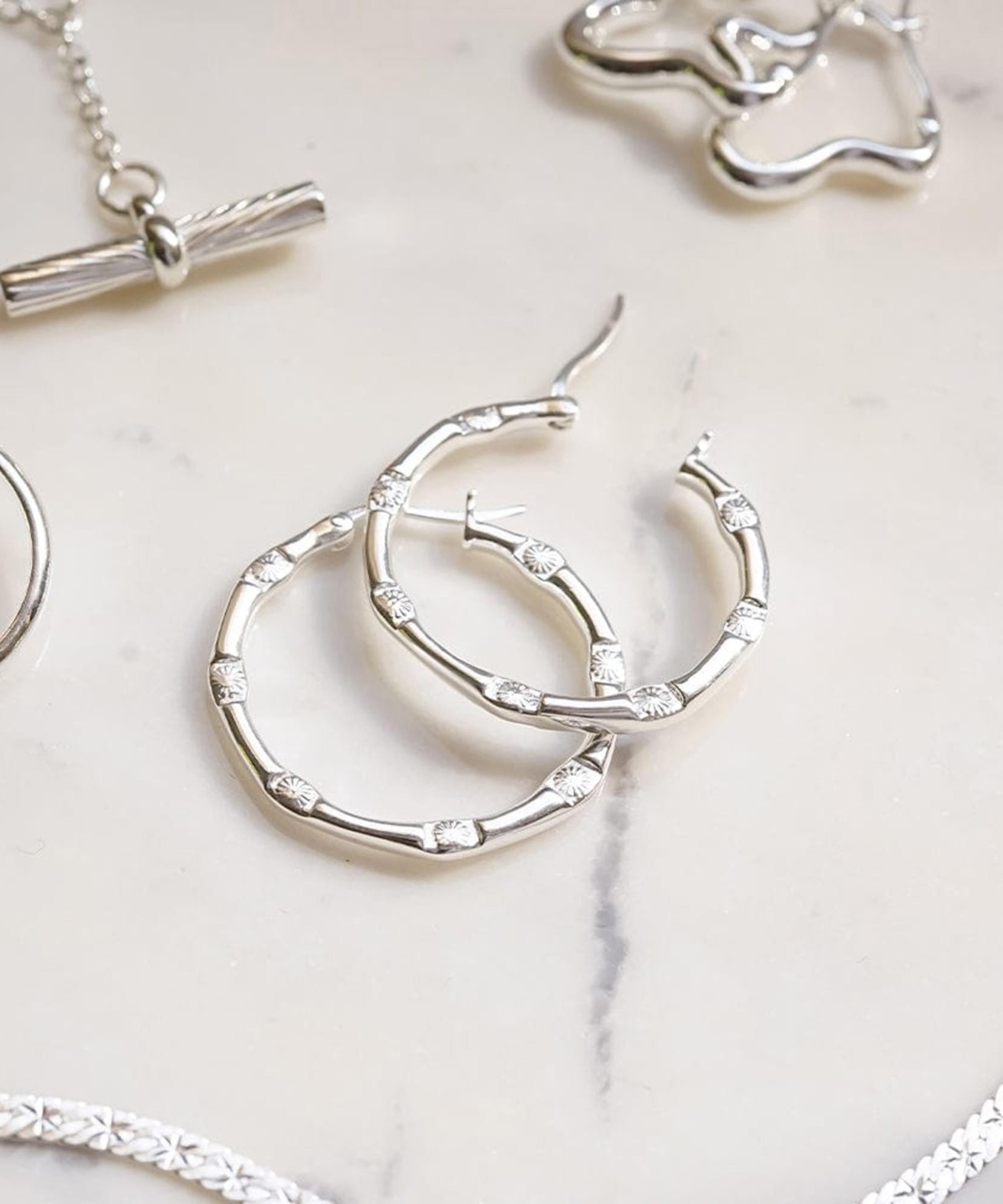 Daisy London - Sterling Silver Est&eacute;e Lalonde Goddess Glow Hoop Earrings image number 2