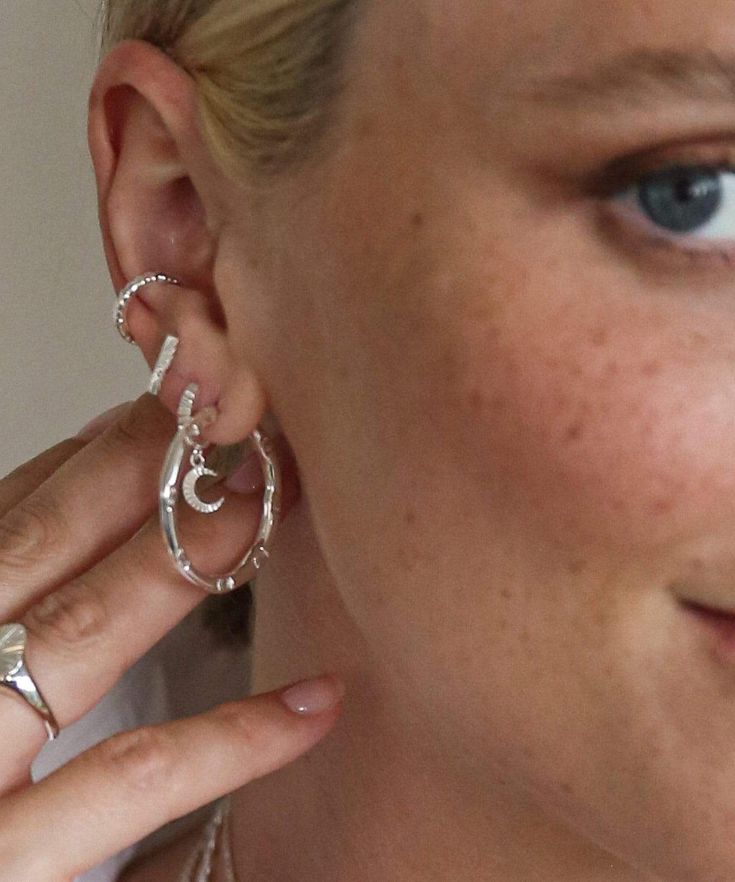 Daisy London - Sterling Silver Est&eacute;e Lalonde Goddess Glow Hoop Earrings image number 3