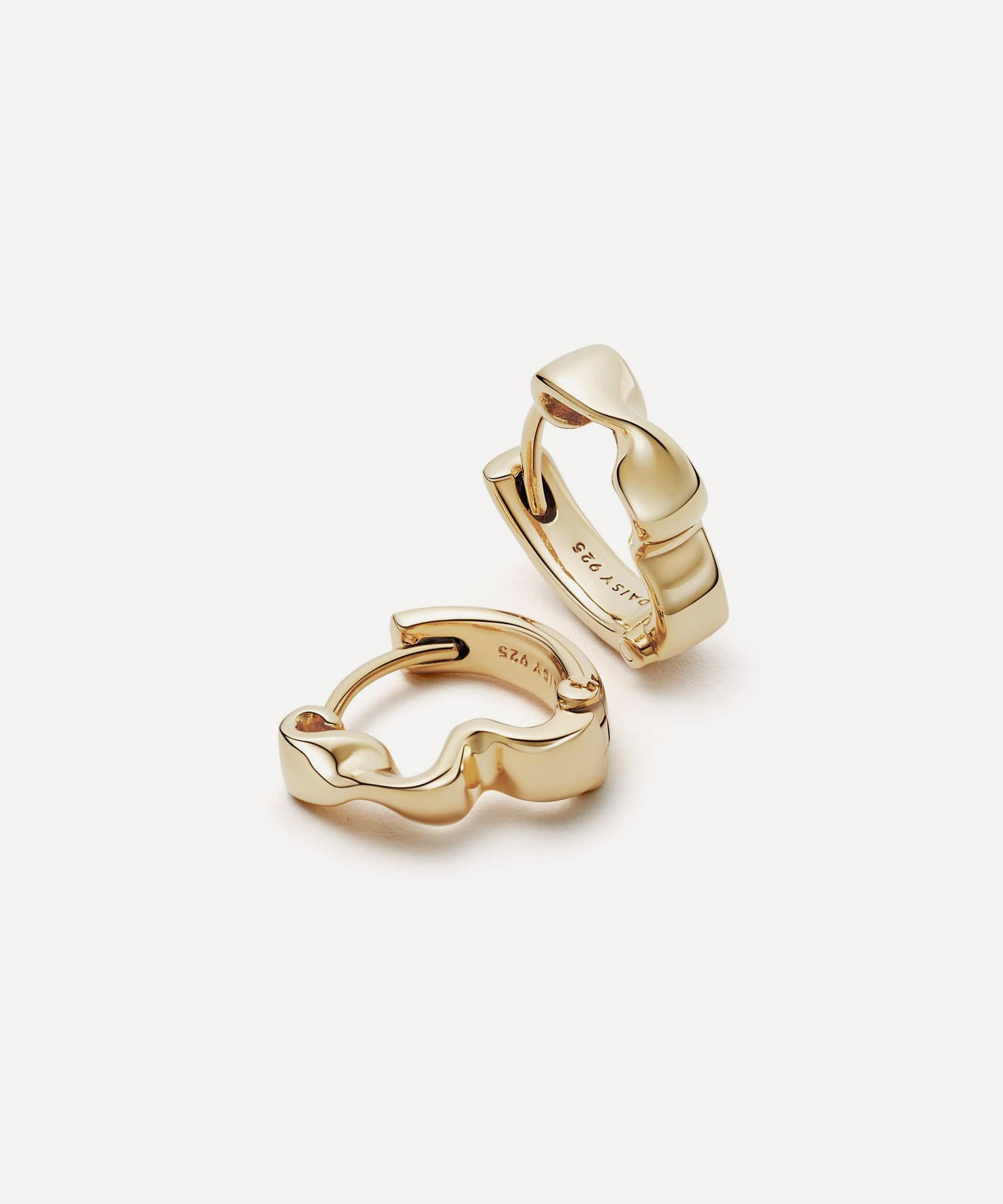 Daisy London - 18ct Gold-Plated Est&eacute;e Lalonde Flow Huggie Hoop Earrings image number 0