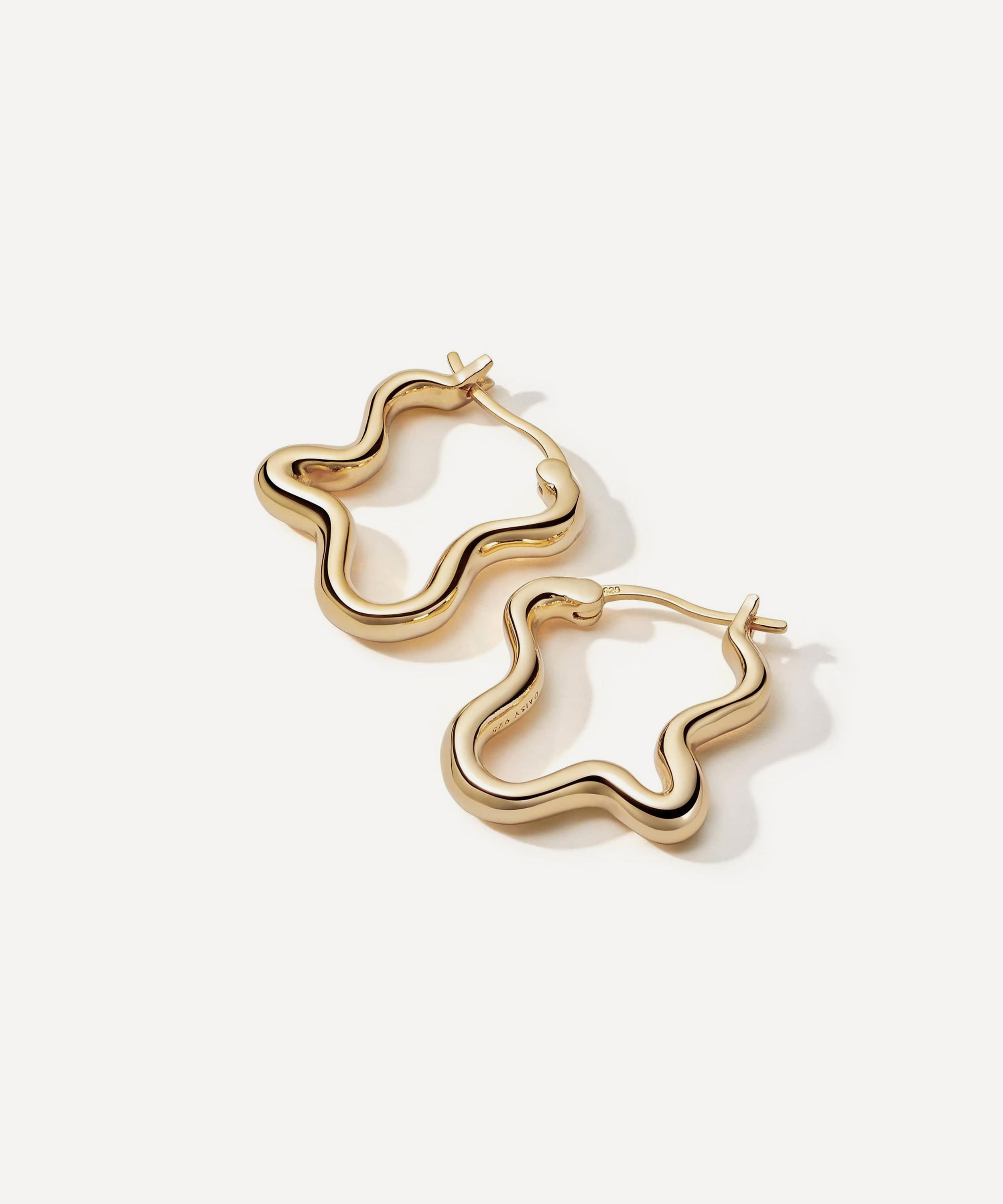 Daisy London - 18ct Gold-Plated Est&eacute;e Lalonde Wavy Hoop Earrings image number 0