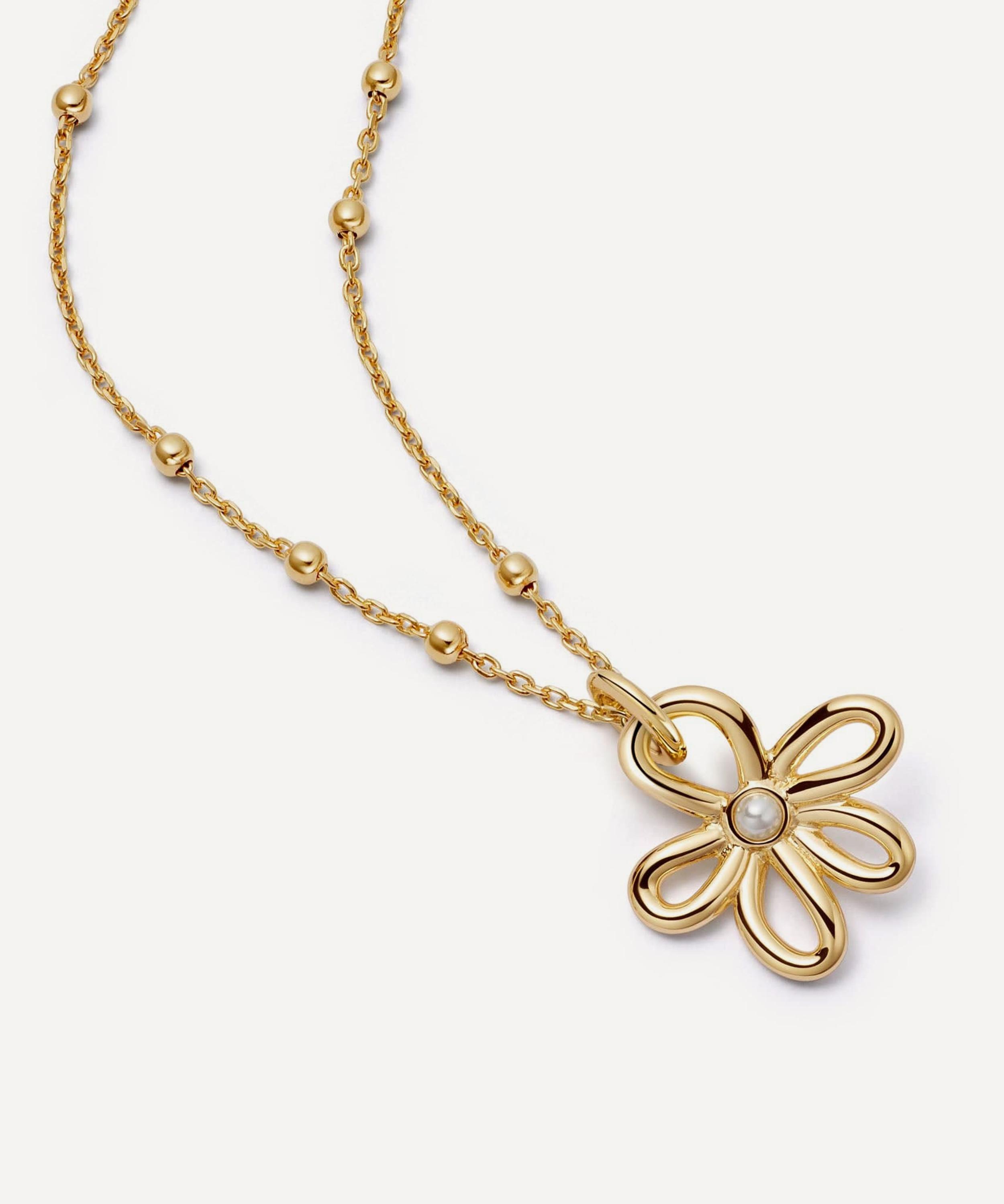 Daisy London - 18ct Gold-Plated Daisy Bow Pendant Necklace image number 0