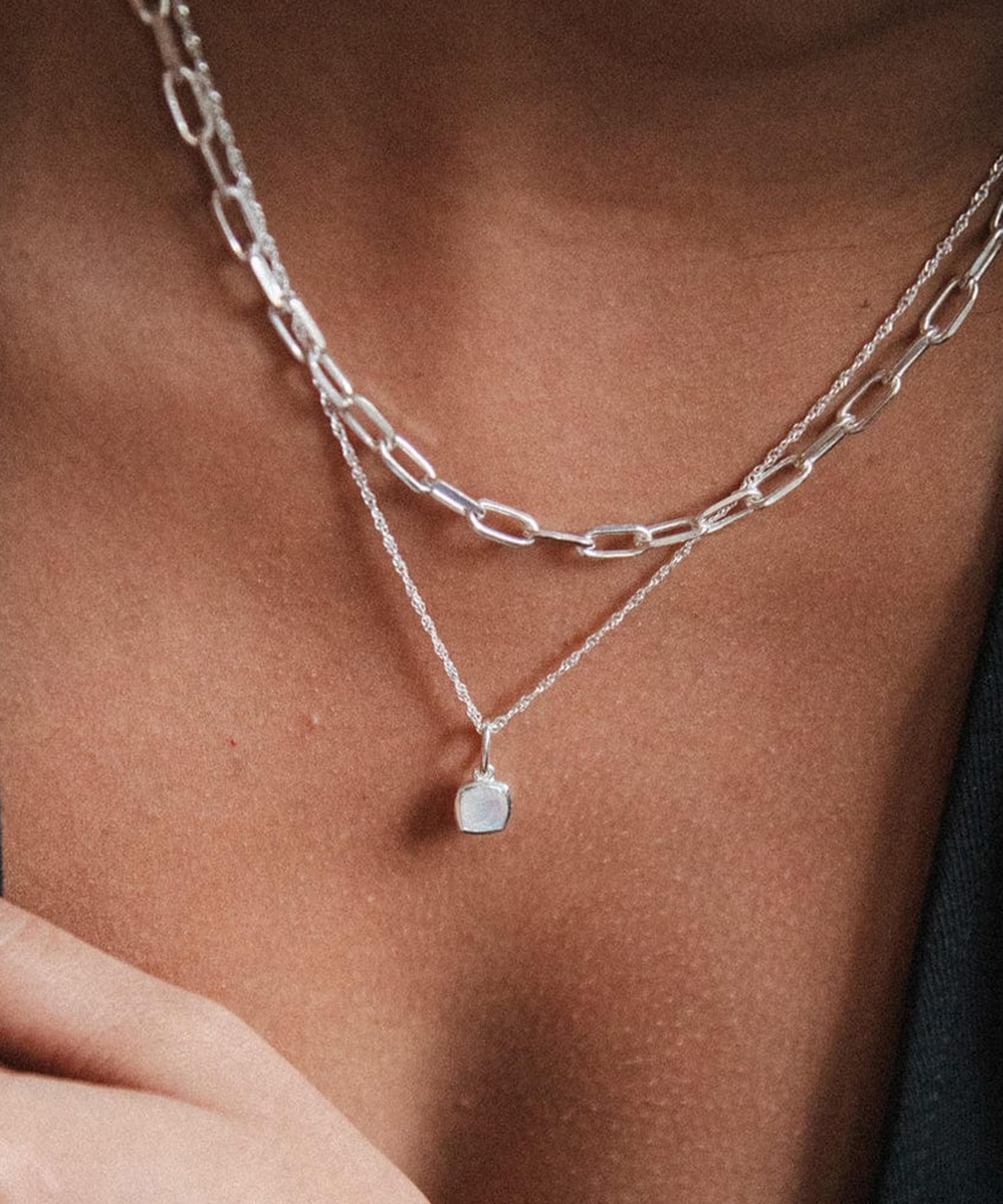 Daisy London - Sterling Silver Moonstone June Birthstone Charm Necklace image number 1