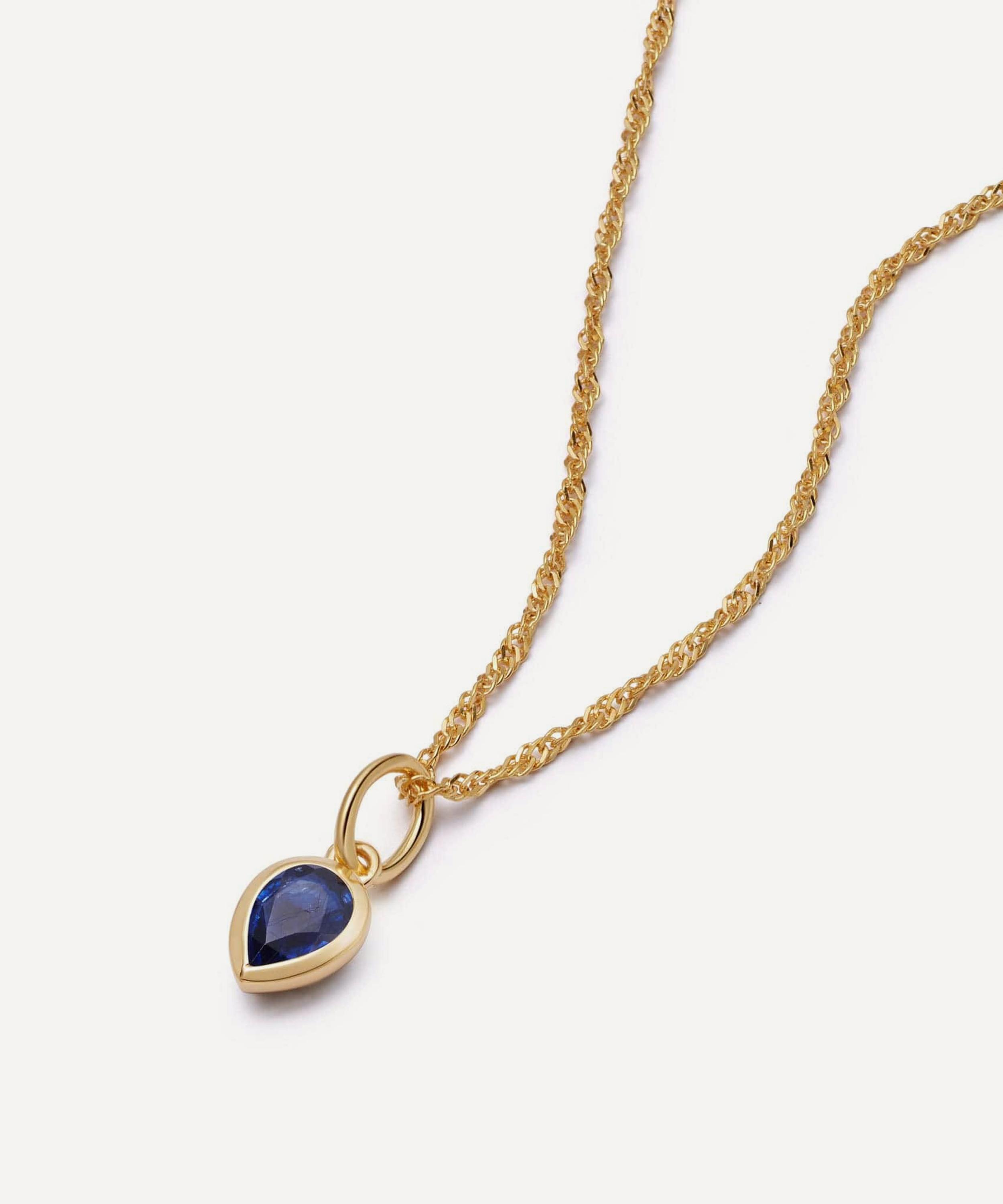 Daisy London - 18ct Gold-Plated Sapphire September Birthstone Charm Necklace