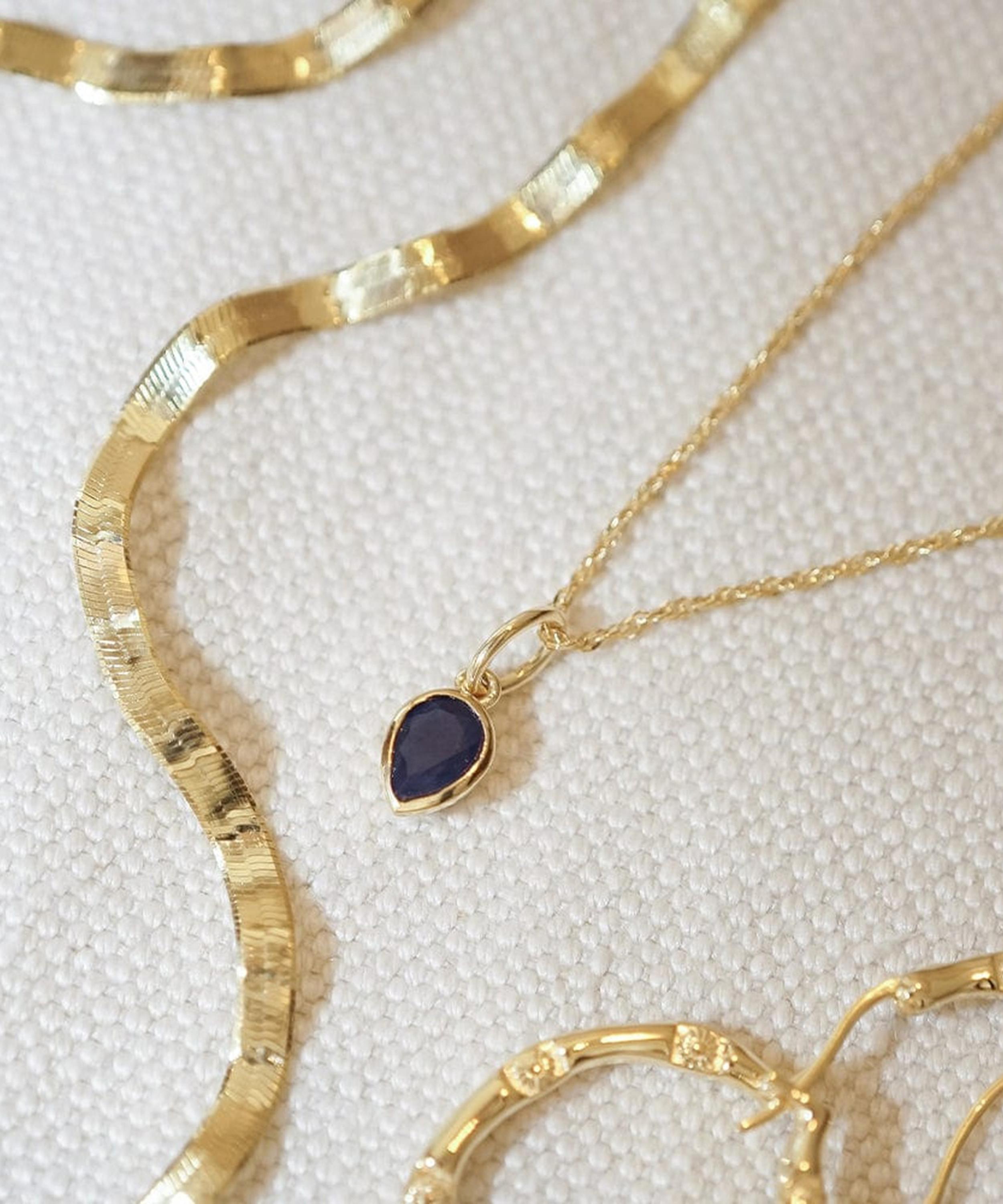 Daisy London - 18ct Gold-Plated Sapphire September Birthstone Charm Necklace image number 2