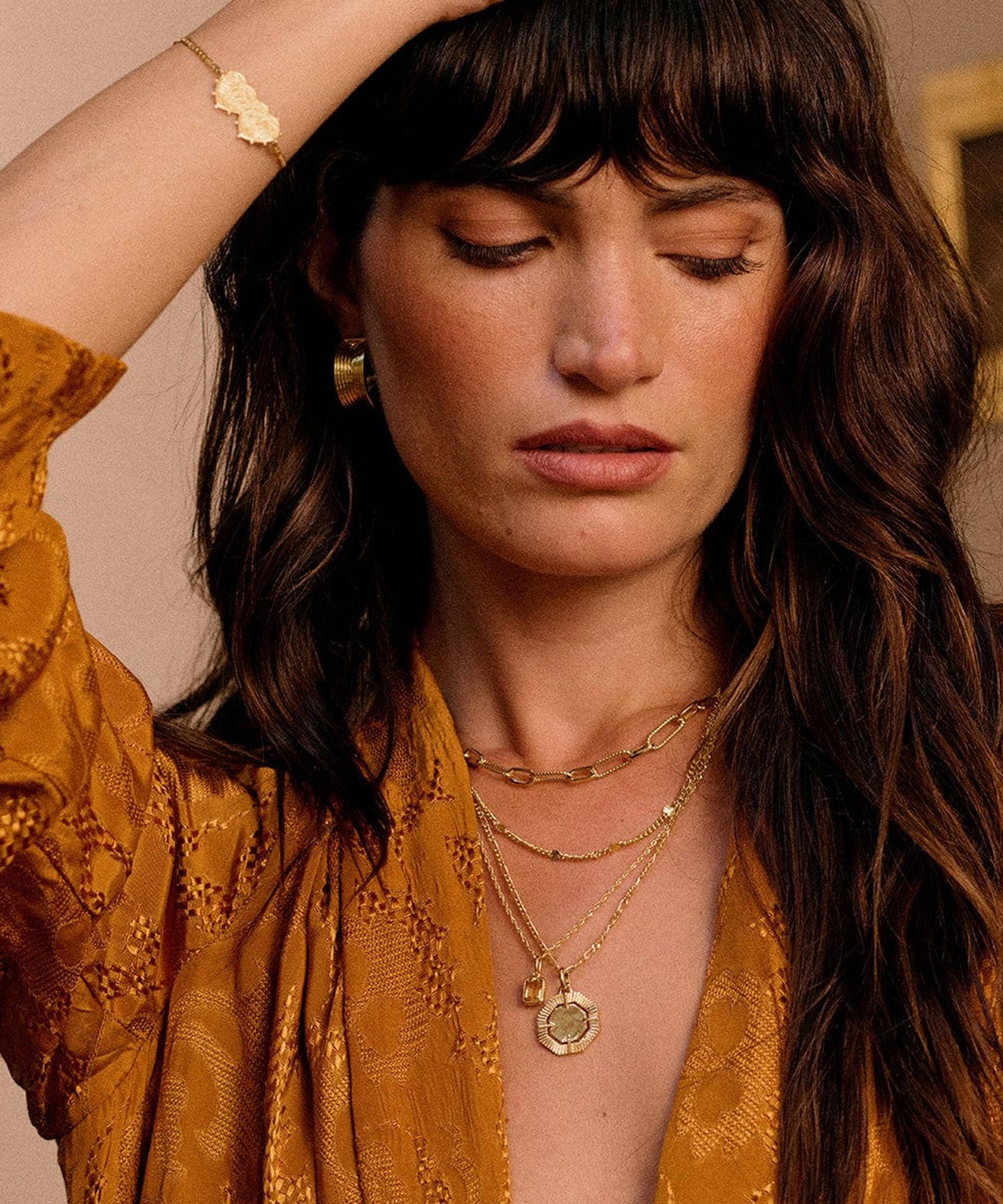 Daisy London - 18ct Gold-Plated Citrine November Birthstone Charm Necklace image number 1