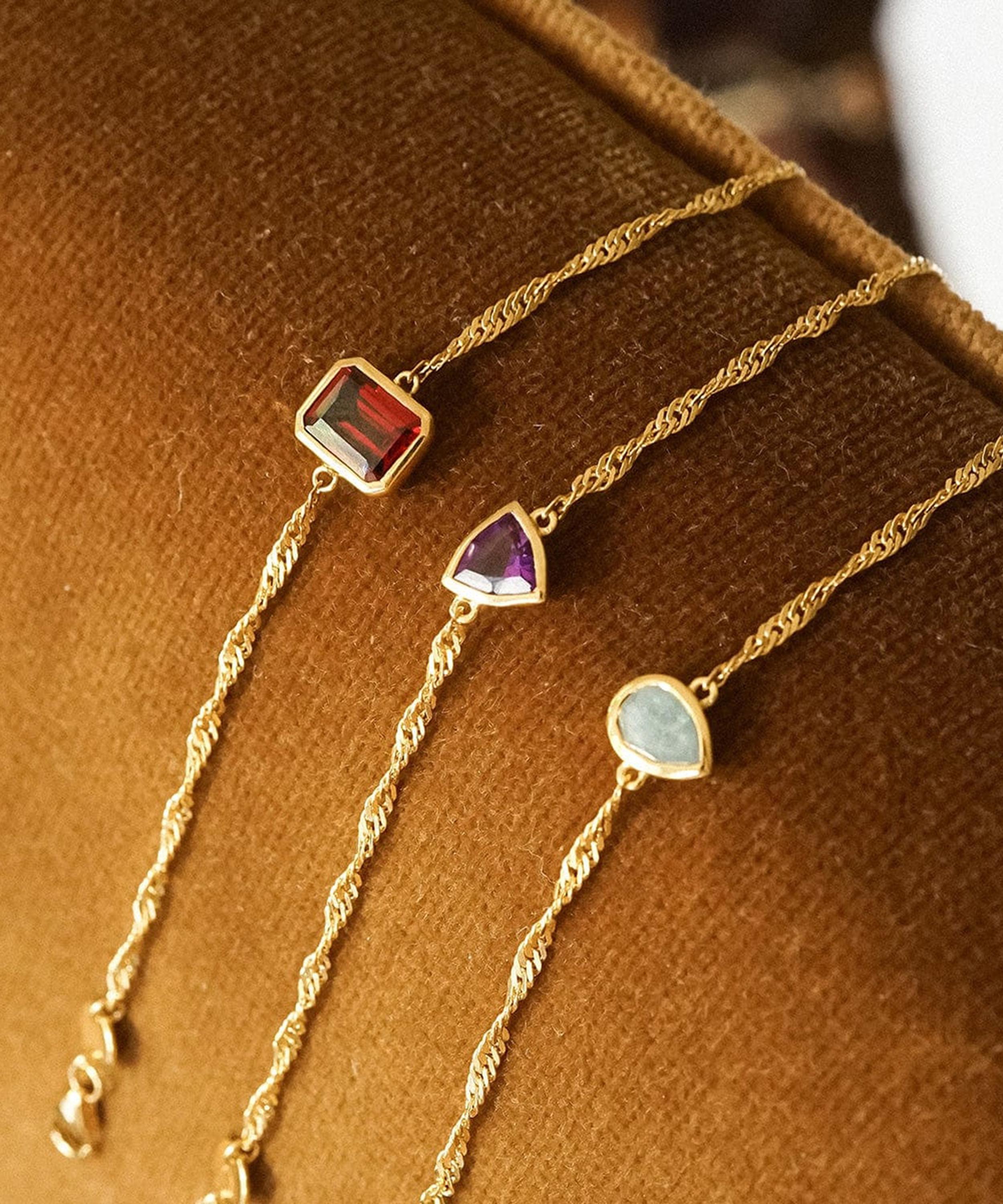 Daisy London - 18ct Gold-Plated Amethyst February Birthstone Charm Bracelet image number 3