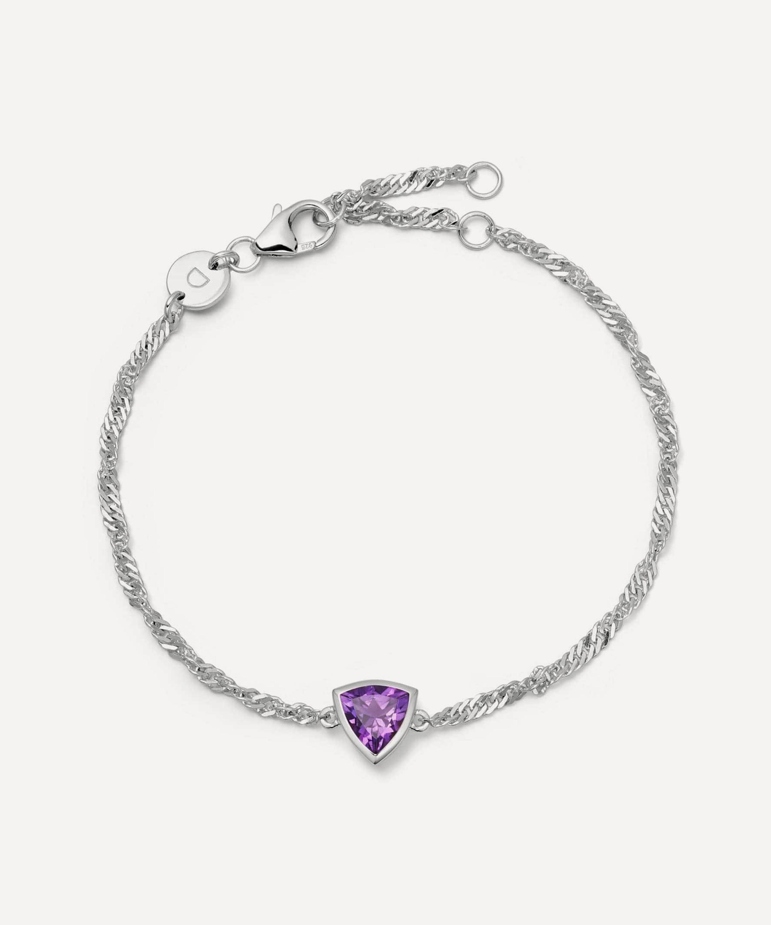 Daisy London - Sterling Silver Amethyst February Birthstone Charm Bracelet image number 0