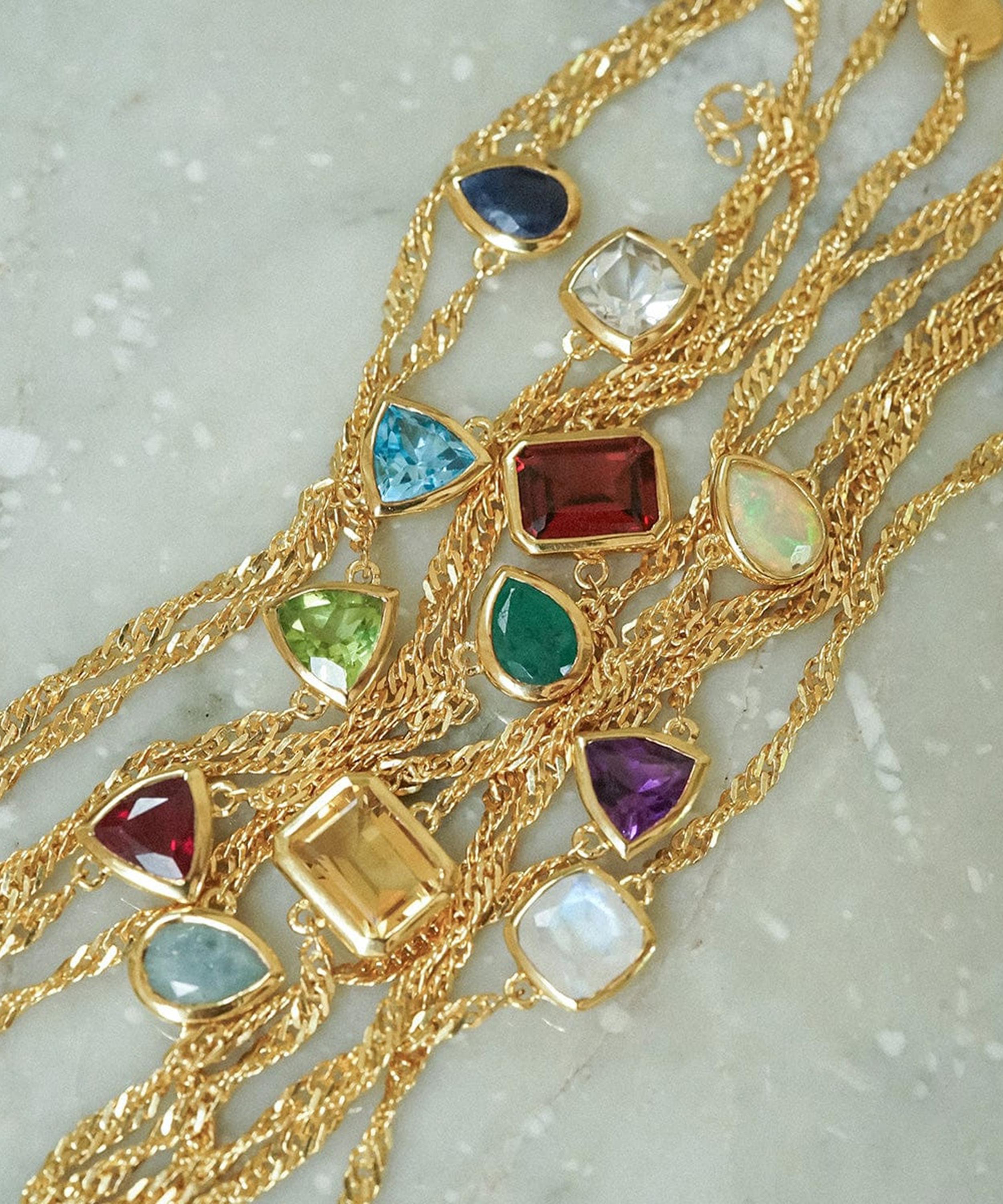 Daisy London - 18ct Gold-Plated Aquamarine March Birthstone Charm Bracelet image number 3