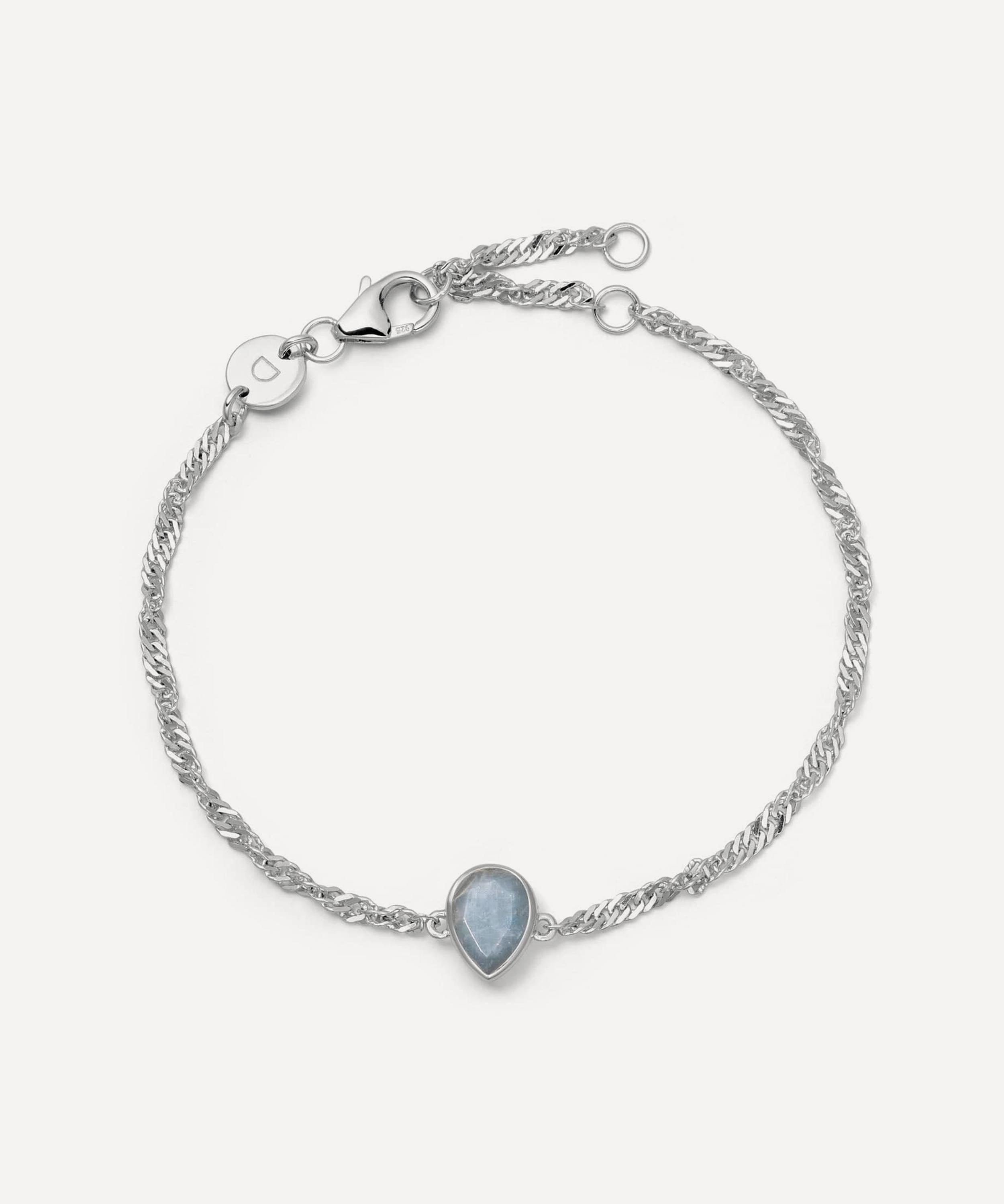 Daisy London - Sterling Silver Aquamarine March Birthstone Charm Bracelet image number 0