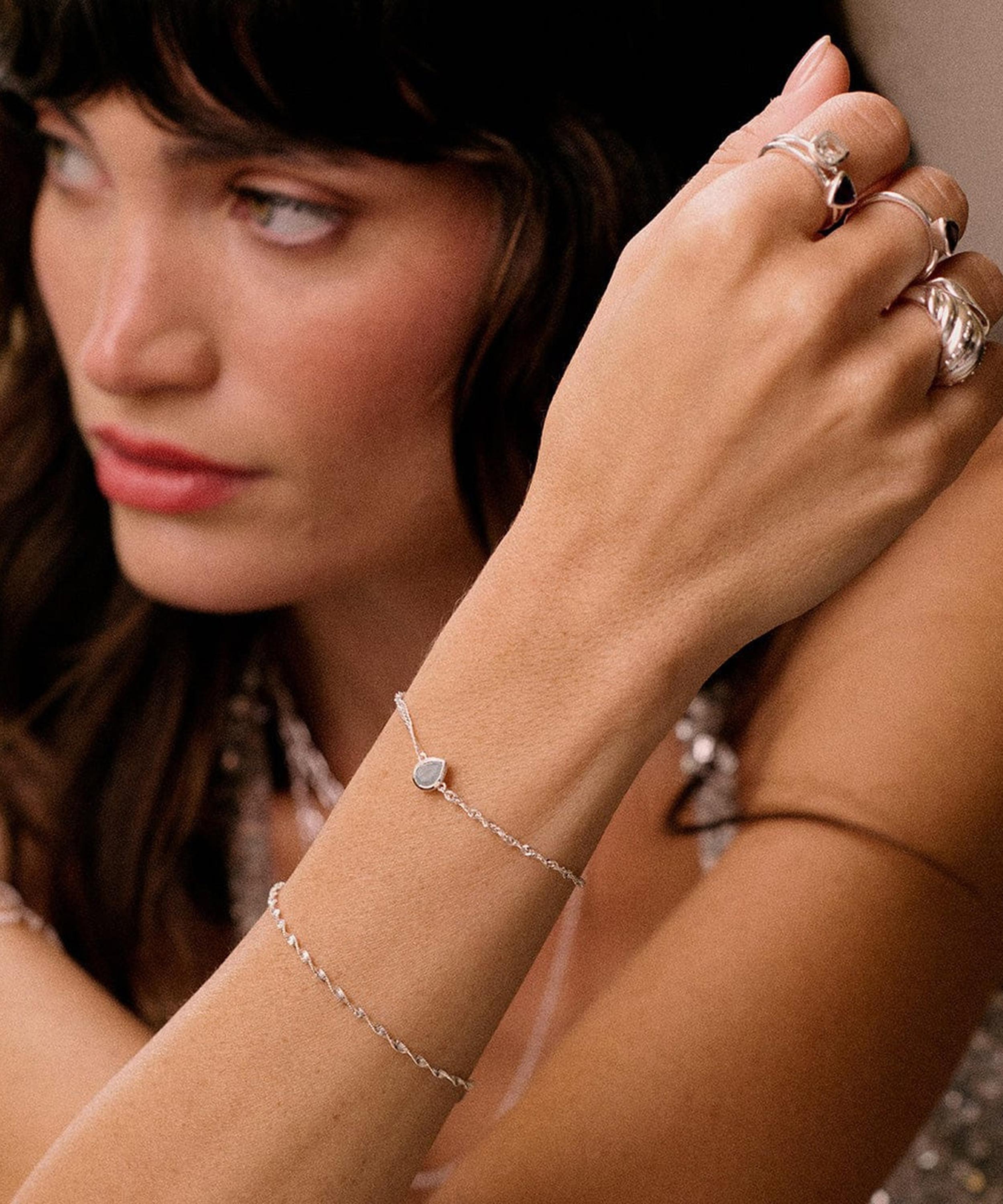 Daisy London - Sterling Silver Aquamarine March Birthstone Charm Bracelet image number 1