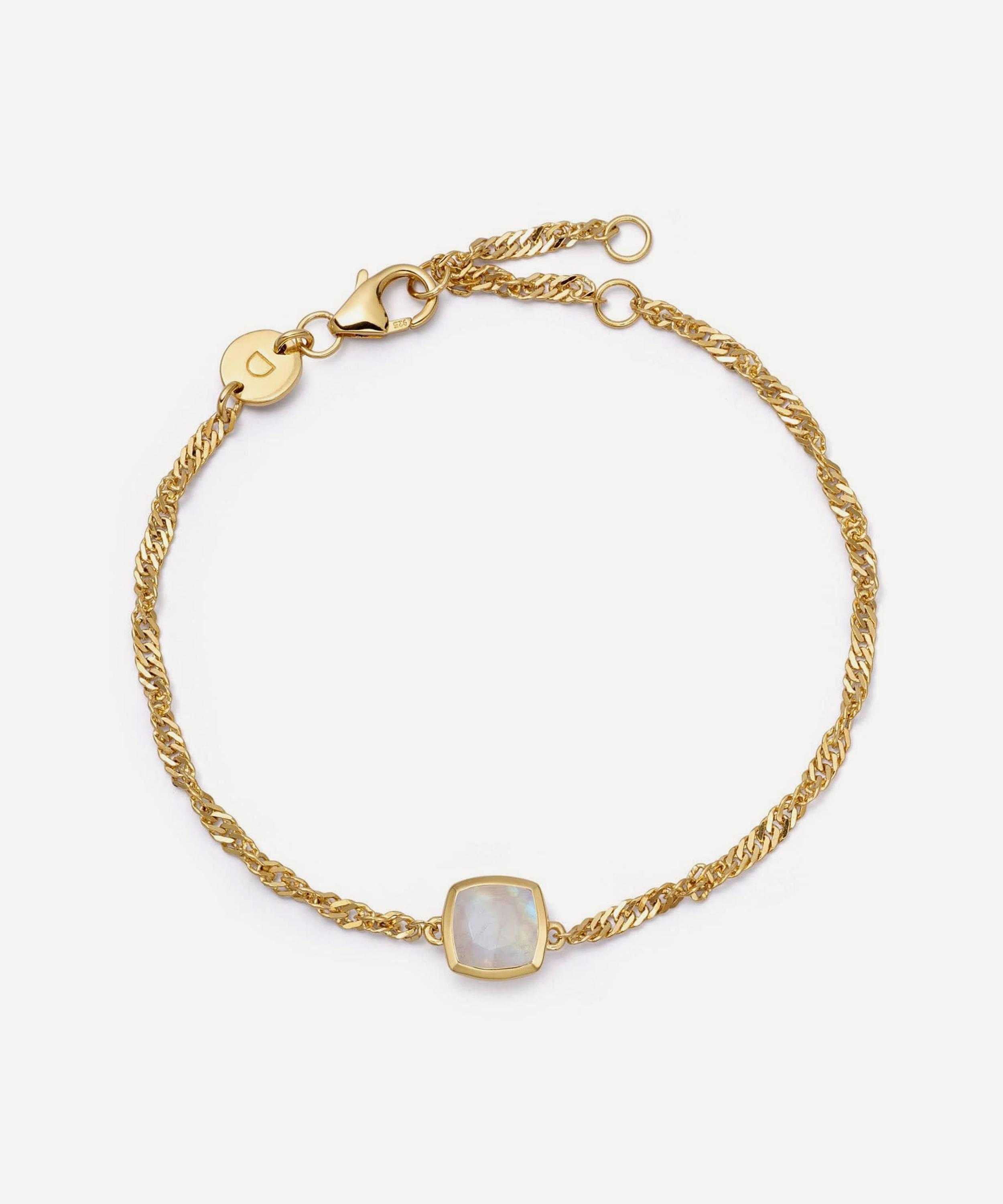 Daisy London - 18ct Gold-Plated Moonstone June Birthstone Charm Bracelet image number 0