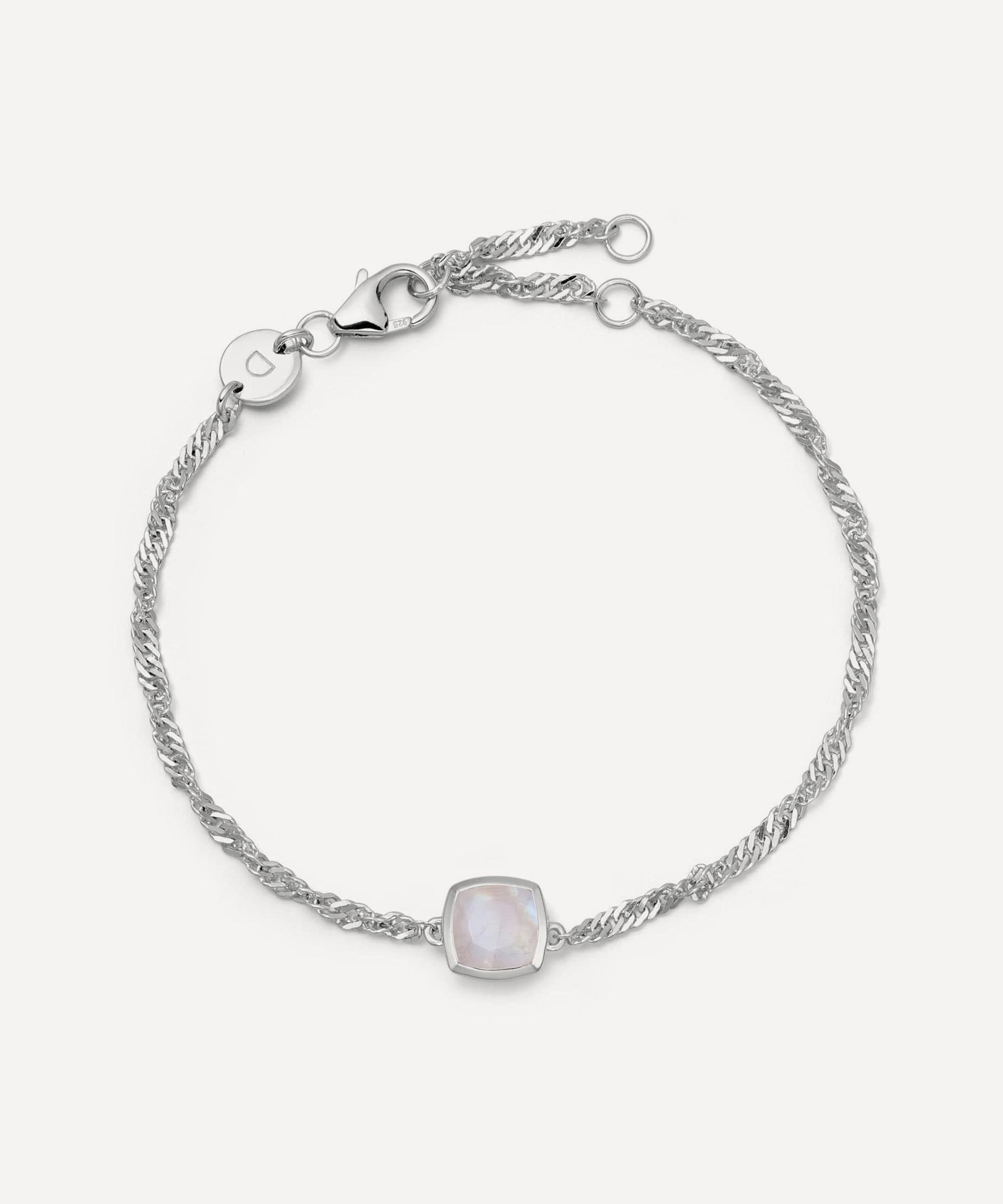 Daisy London - Sterling Silver Moonstone June Birthstone Charm Bracelet image number 0