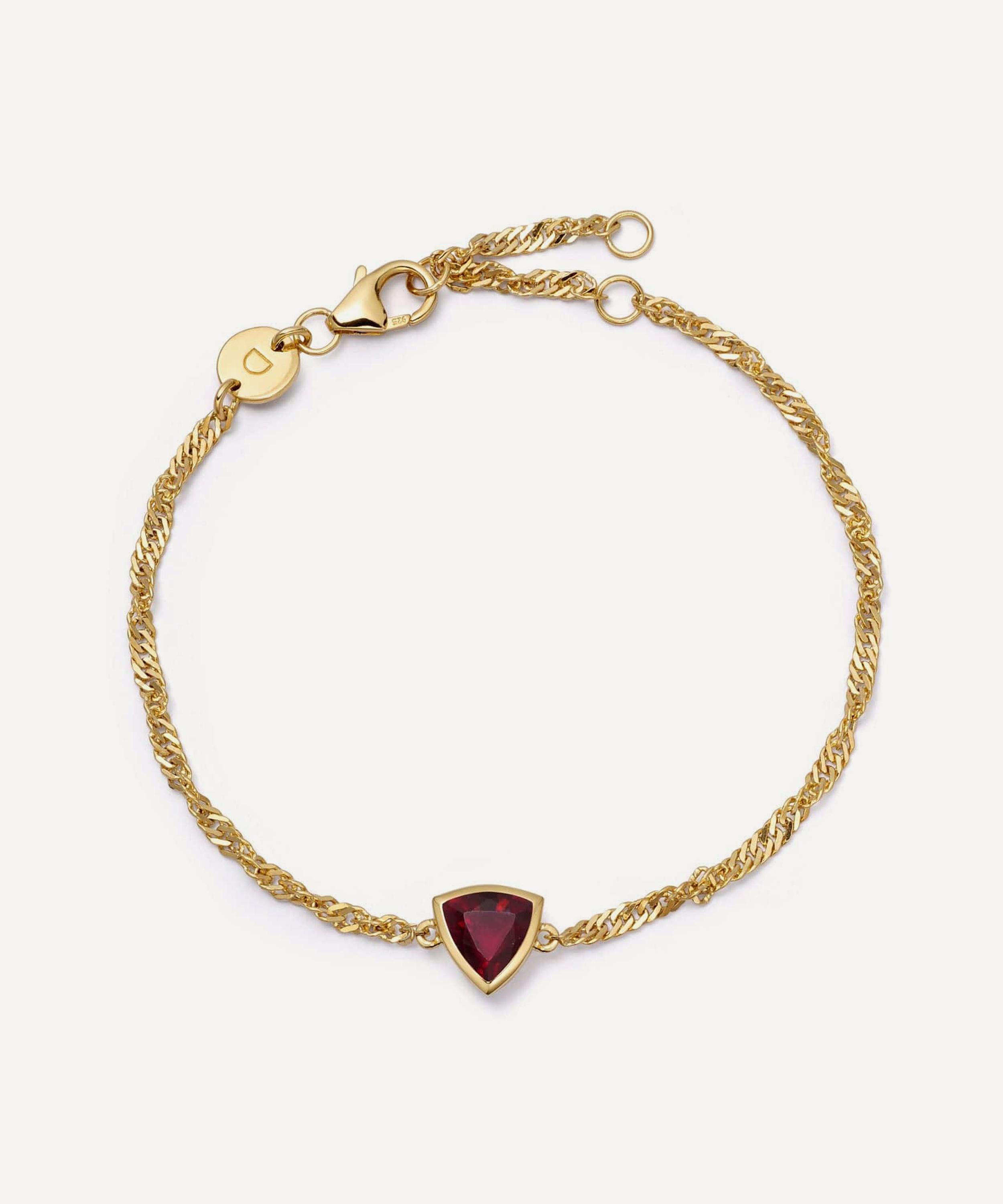 Daisy London - 18ct Gold-Plated Ruby July Birthstone Charm Bracelet image number 0