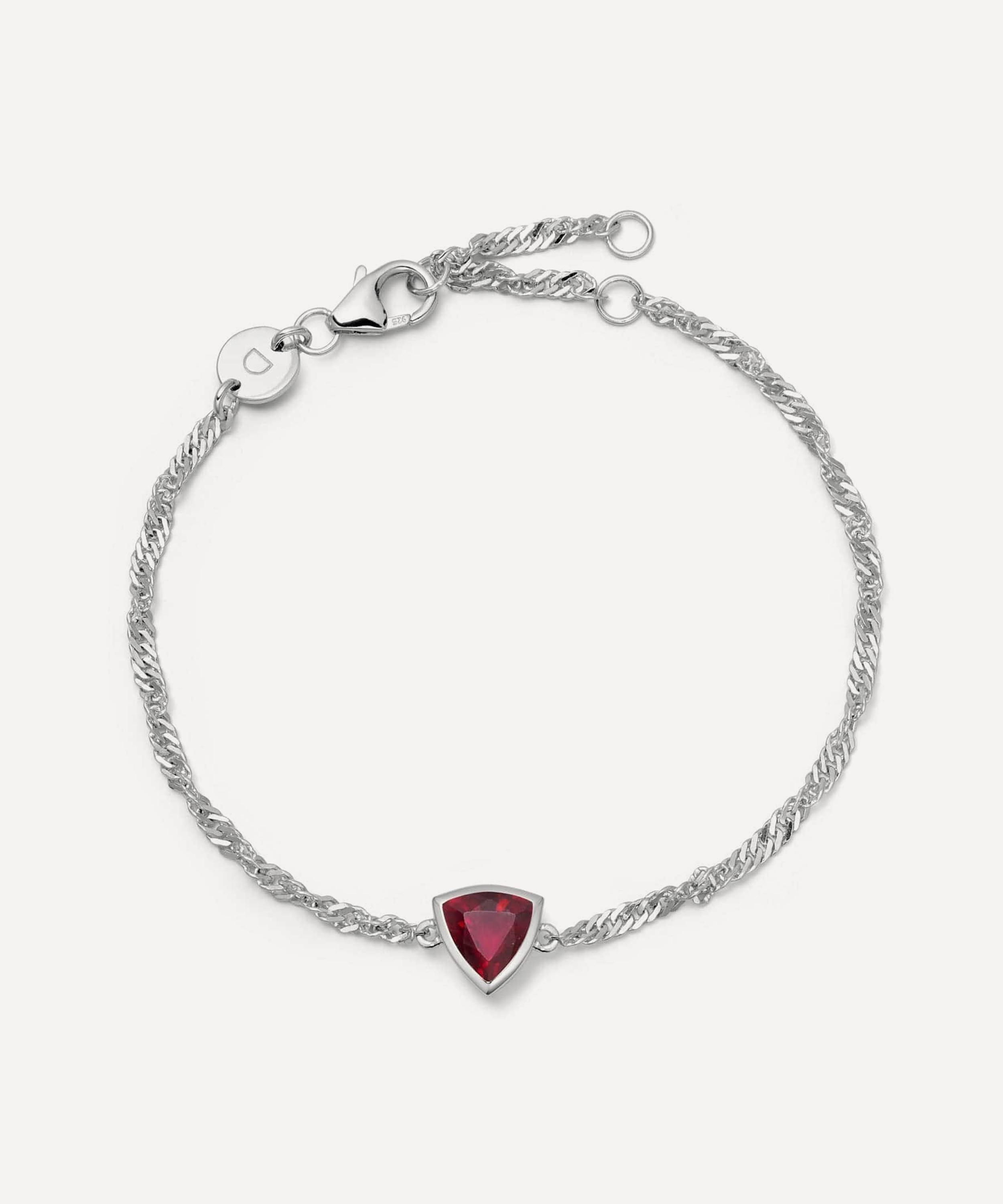 Daisy London - Sterling Silver Ruby July Birthstone Charm Bracelet image number 0