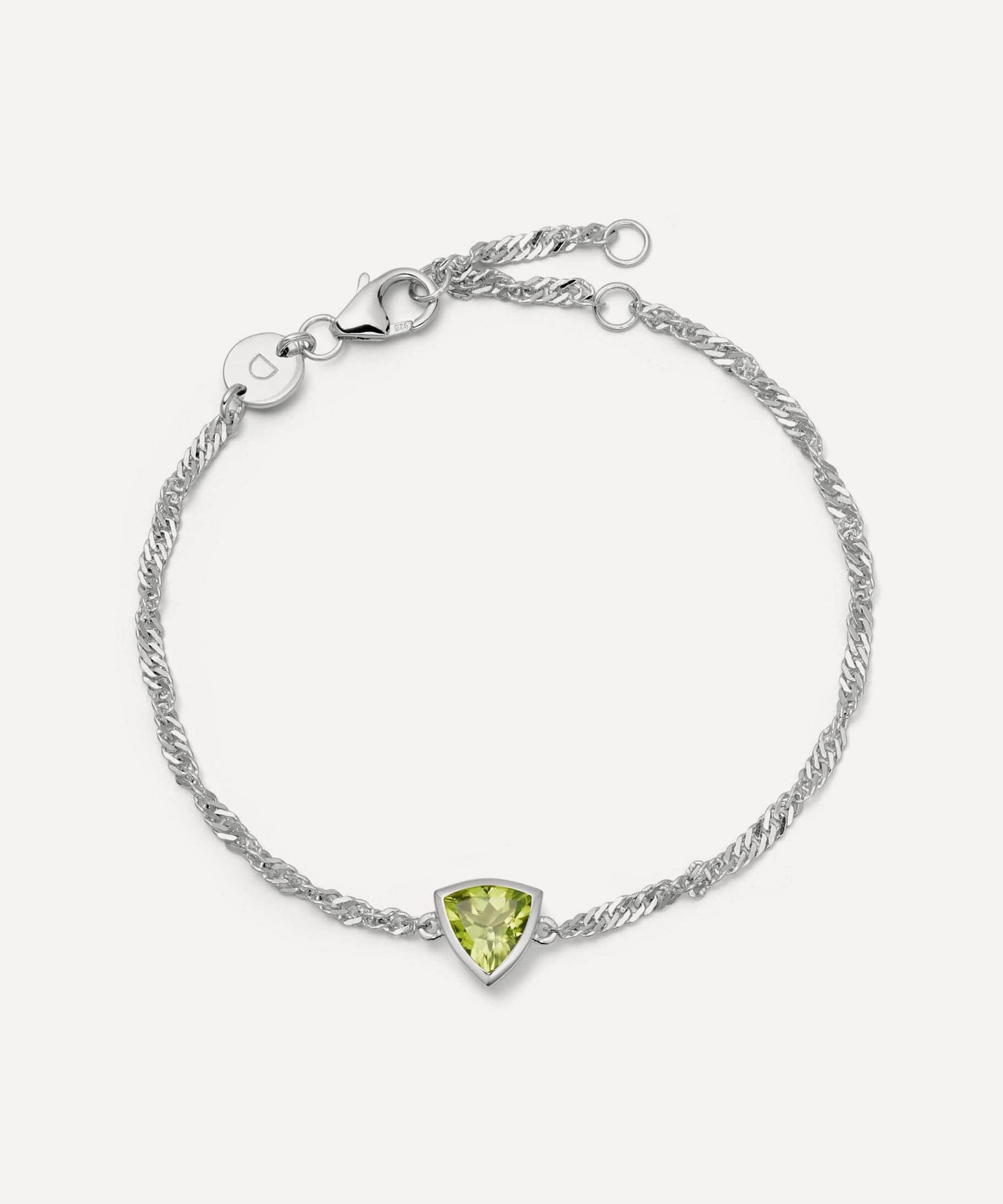 Daisy London - Sterling Silver Peridot August Birthstone Charm Bracelet image number 0