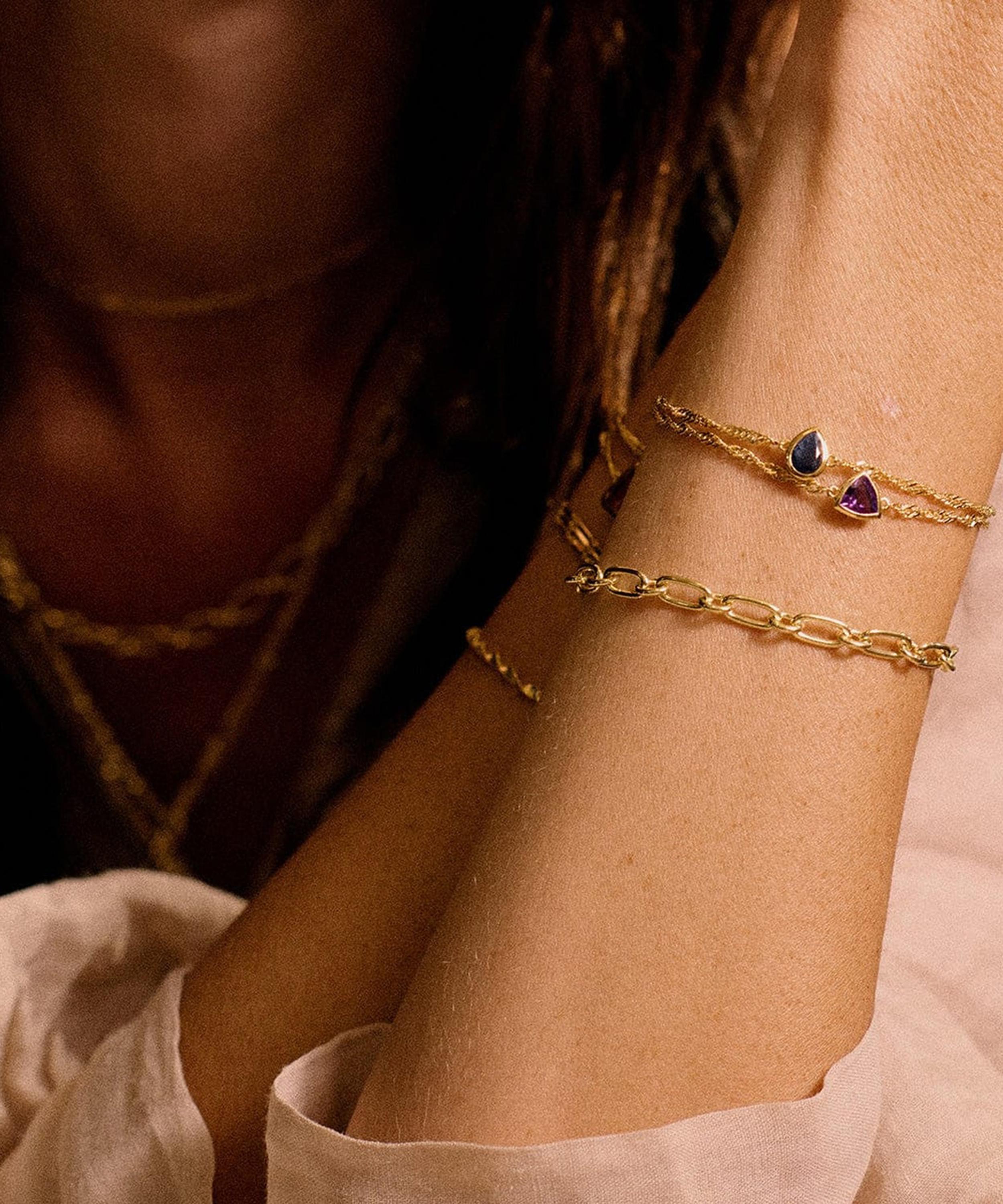 Daisy London - 18ct Gold-Plated Sapphire September Birthstone Charm Bracelet image number 1