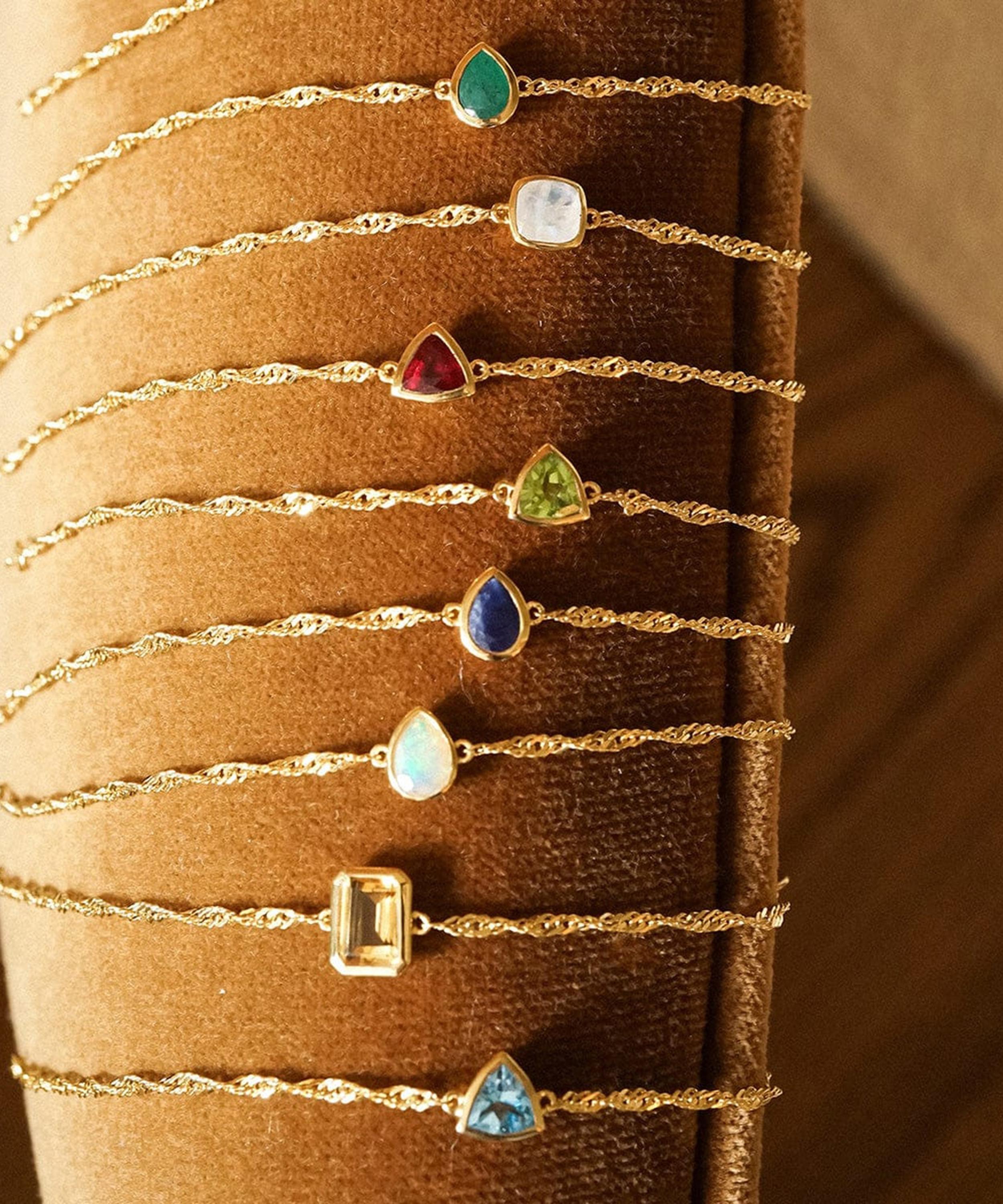 Daisy London - 18ct Gold-Plated Opal October Birthstone Charm Bracelet image number 3