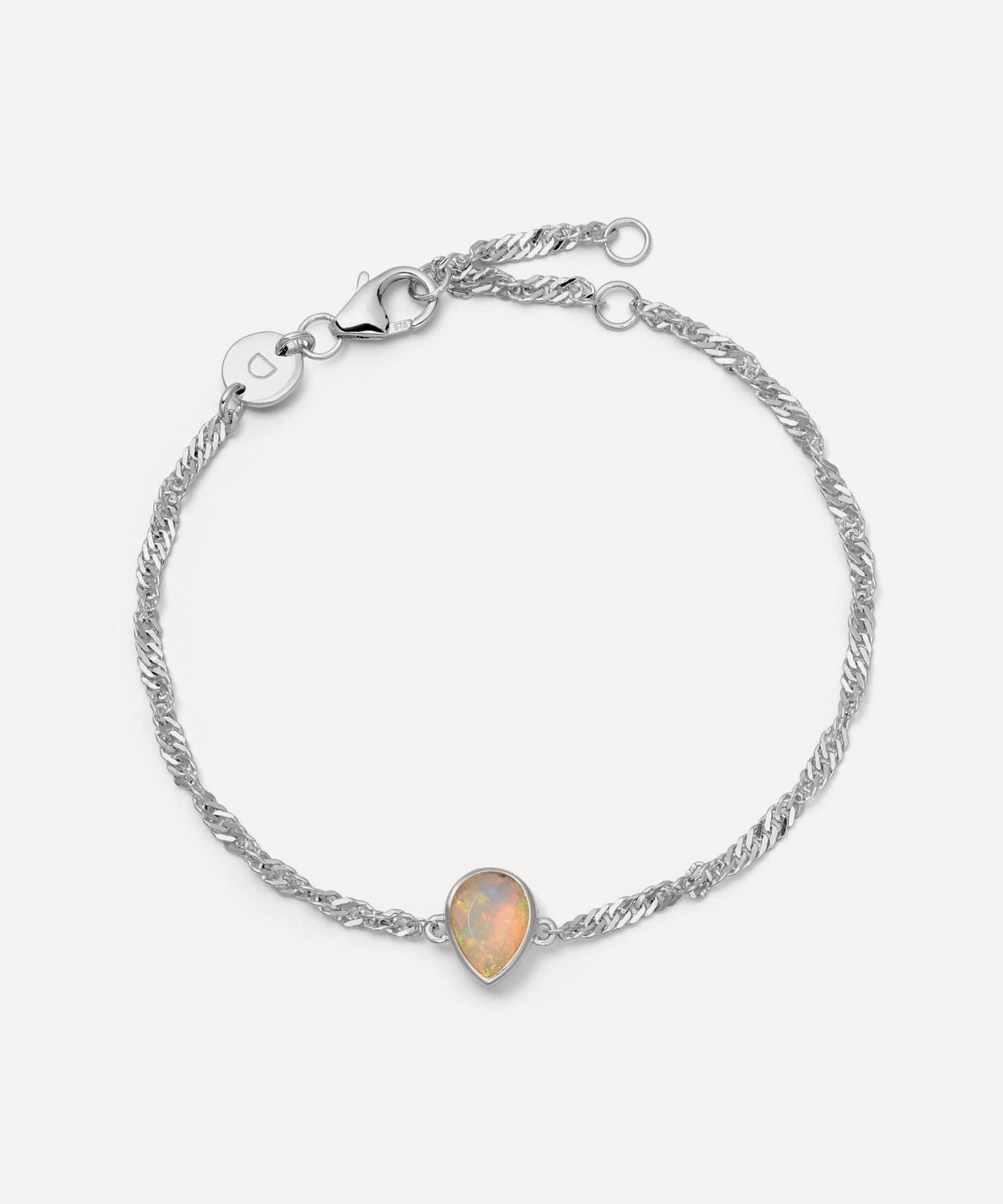 Daisy London - Sterling Silver Opal October Birthstone Charm Bracelet image number 0