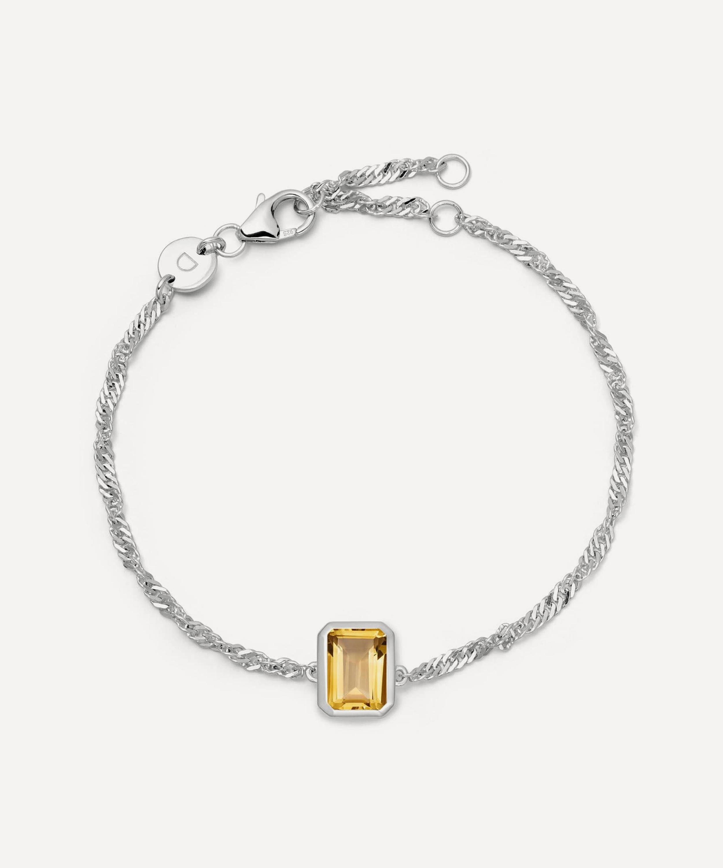 Daisy London - Sterling Silver Citrine November Birthstone Charm Bracelet image number 0