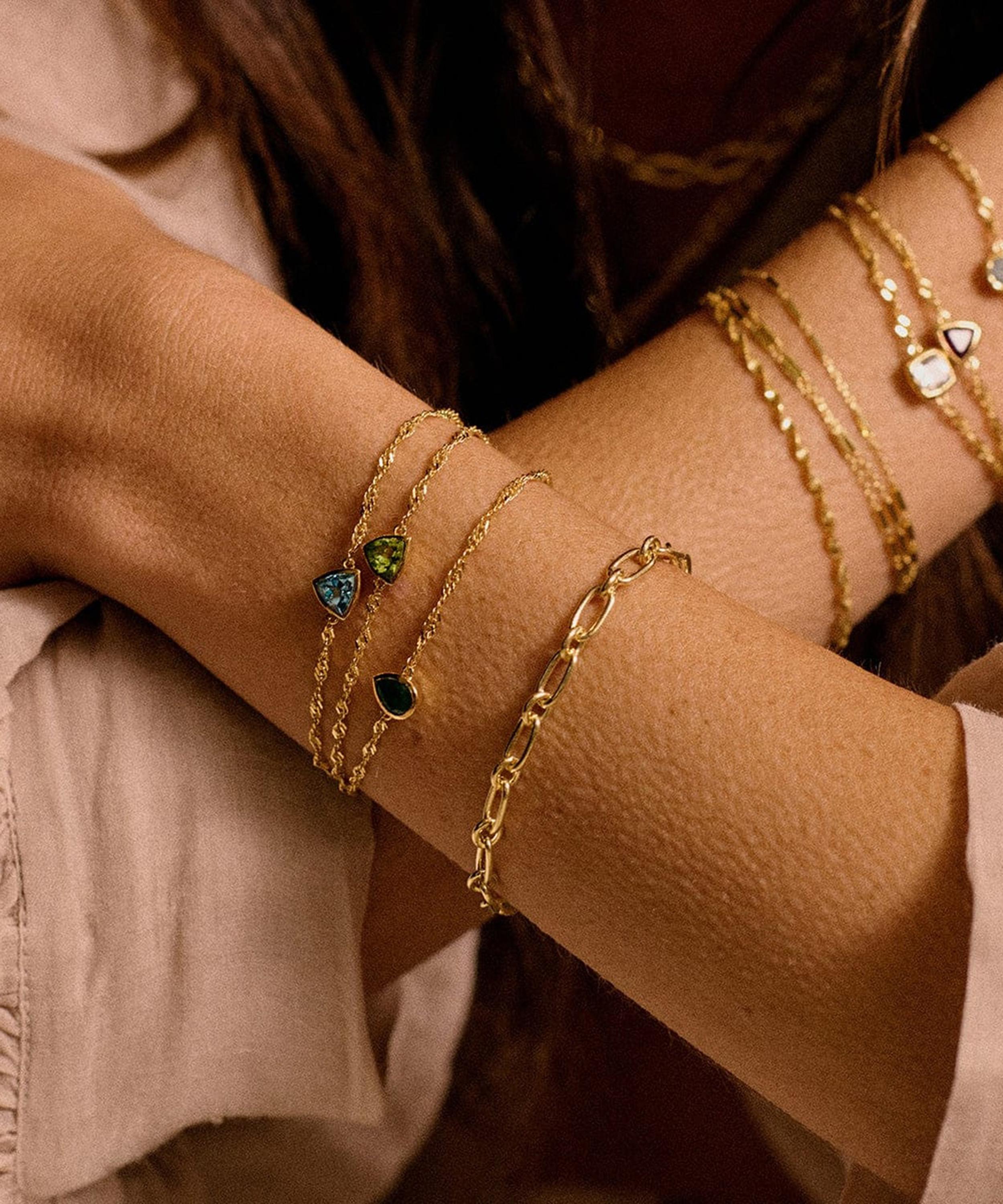 Daisy London - 18ct Gold-Plated Blue Topaz December Birthstone Charm Bracelet image number 1