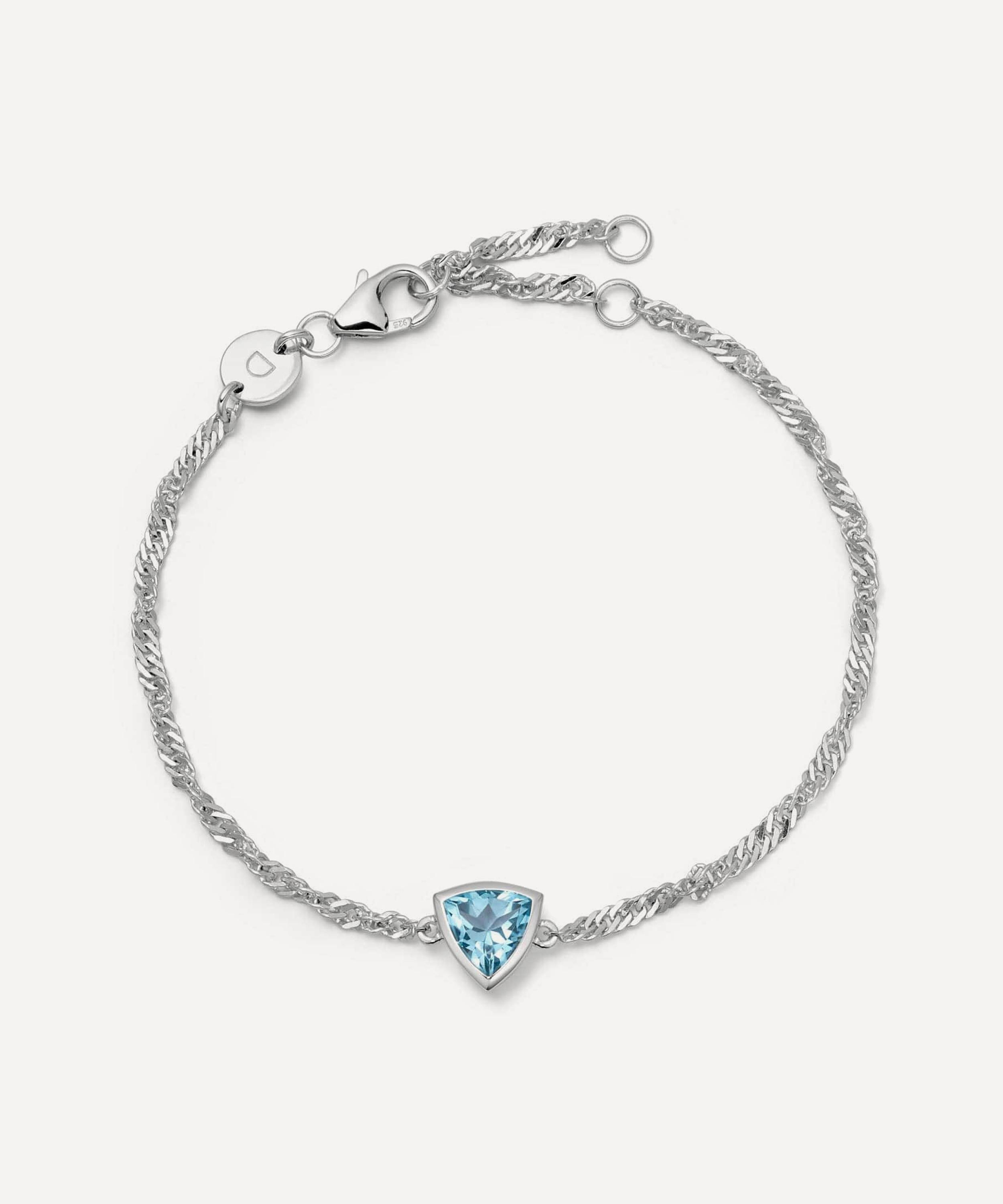 Daisy London - Sterling Silver Blue Topaz December Birthstone Charm Bracelet image number 0