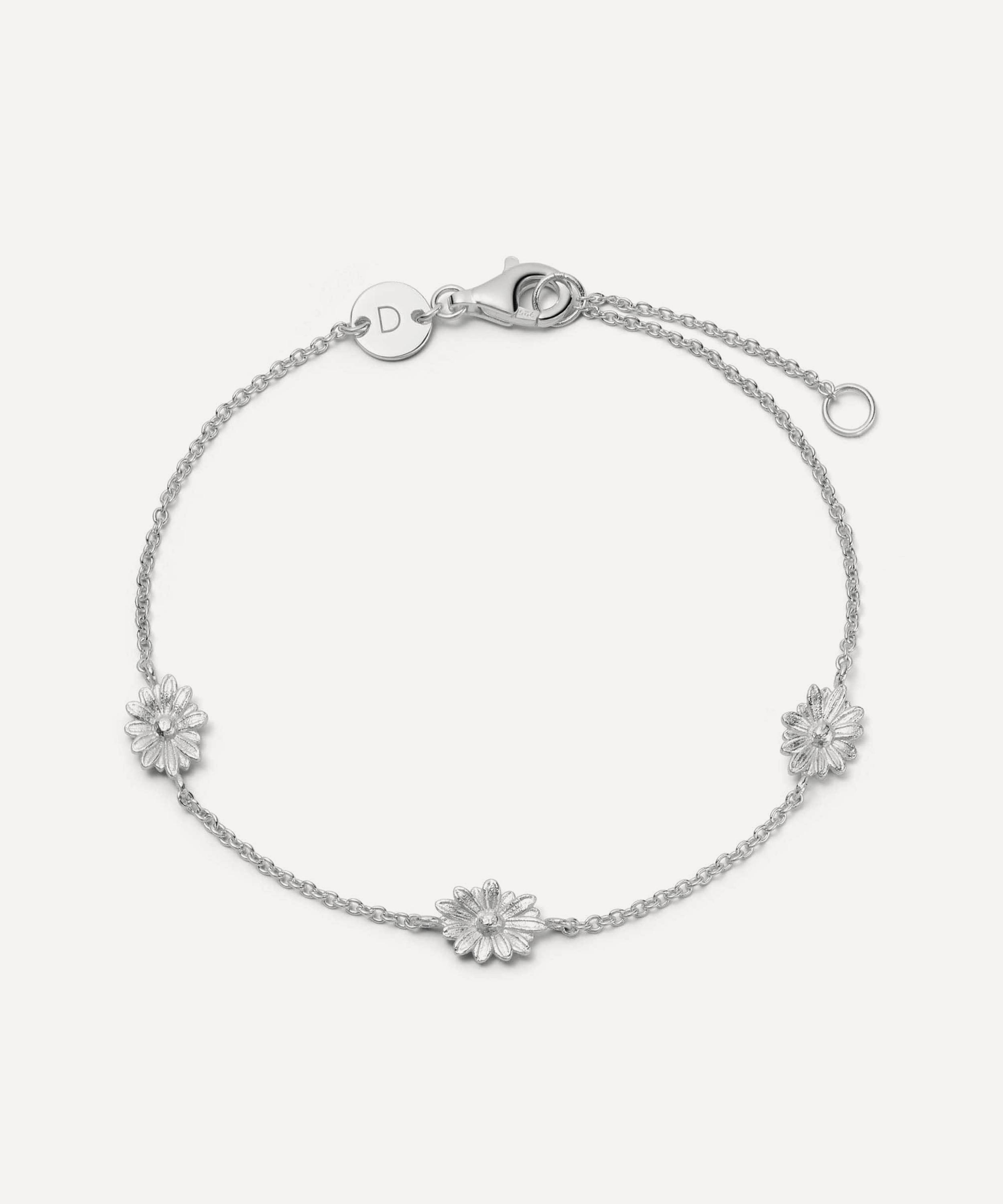 Daisy London - Sterling Silver Daisy Flower Chain Bracelet image number 0