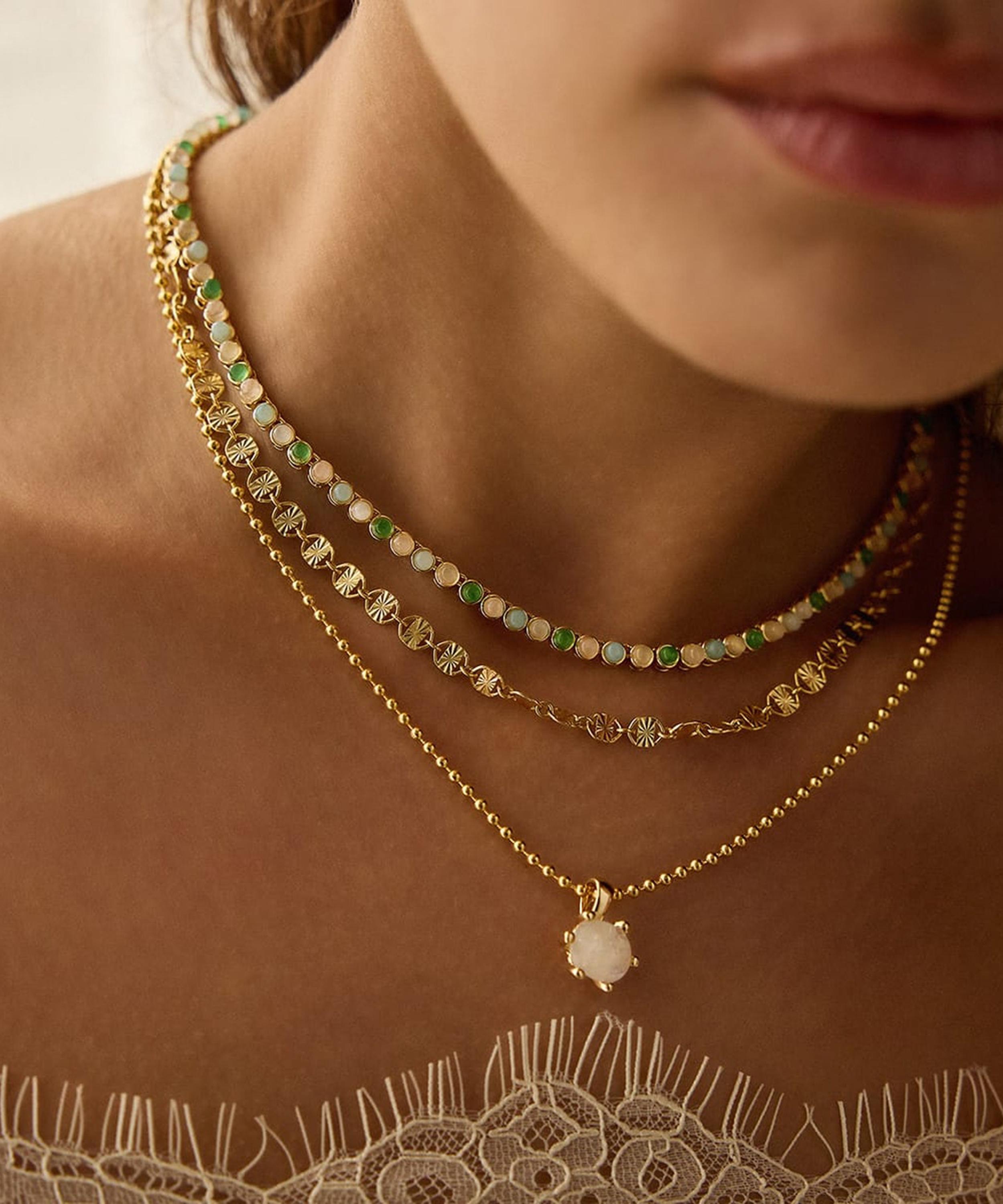 Daisy London - 18ct Gold-Plated Mixed Gemstone Tennis Neckacklace image number 1