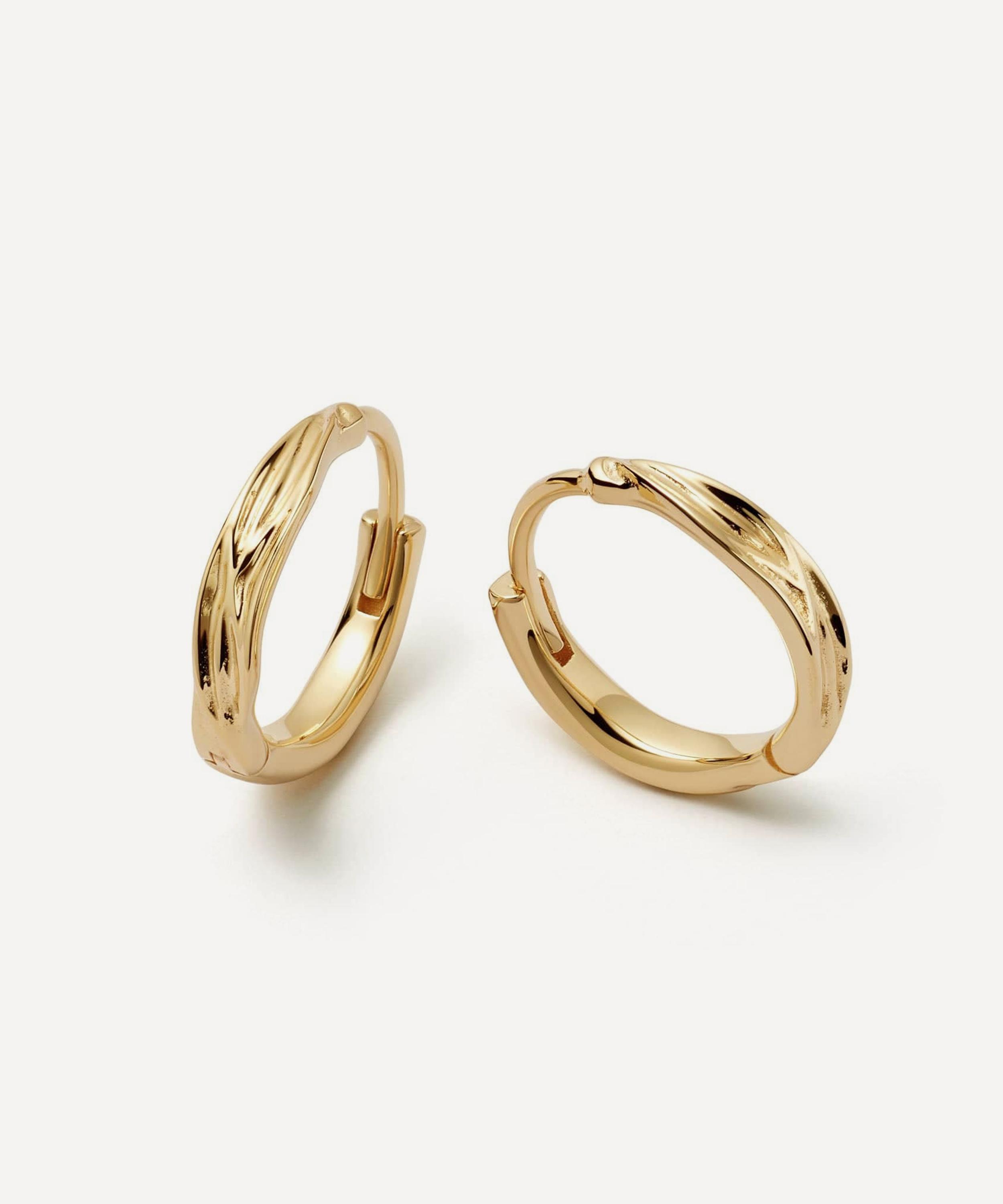 Daisy London - 18ct Gold-Plated Organic Huggie Hoop Earrings image number 0