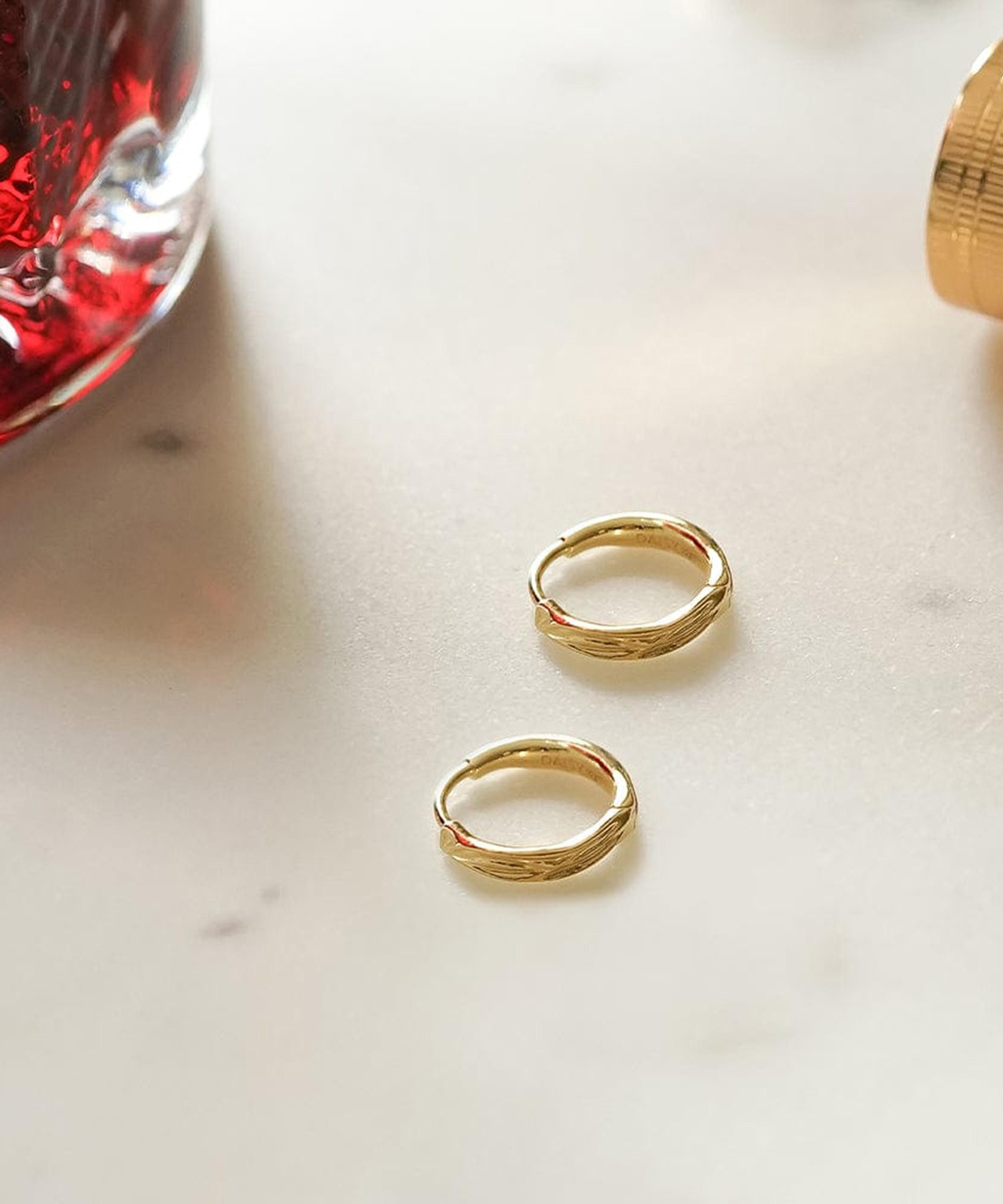 Daisy London - 18ct Gold-Plated Organic Huggie Hoop Earrings image number 3